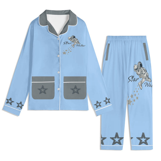 Star Walker 1.0 Children SkyBlue/Grey Long Sleeve Nightwear Pajama Set