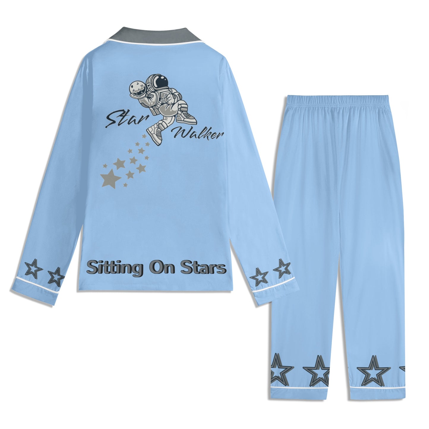 Star Walker 1.0 Children SkyBlue/Grey Long Sleeve Nightwear Pajama Set