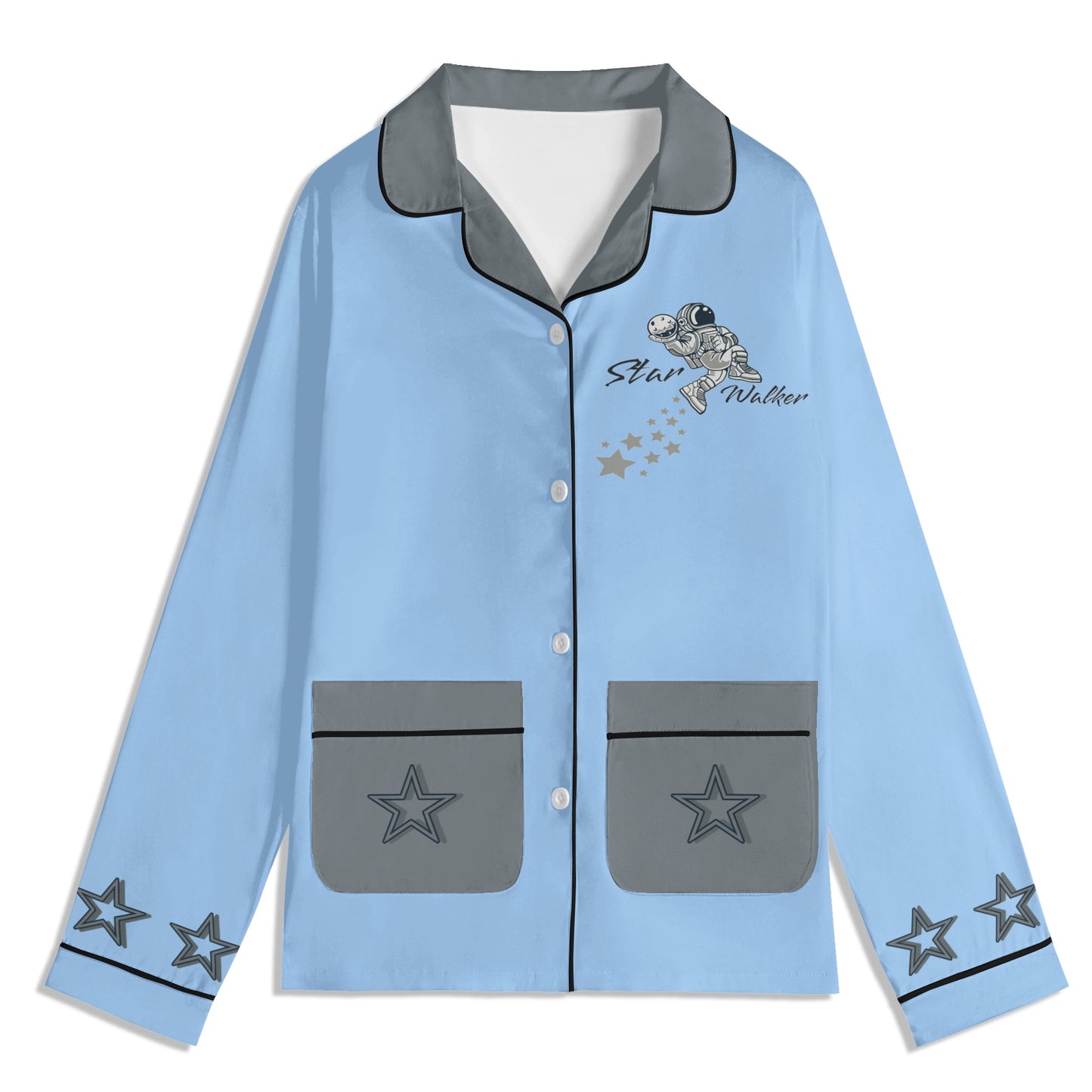 Star Walker 1.0 Children SkyBlue/Grey Long Sleeve Nightwear Pajama Set