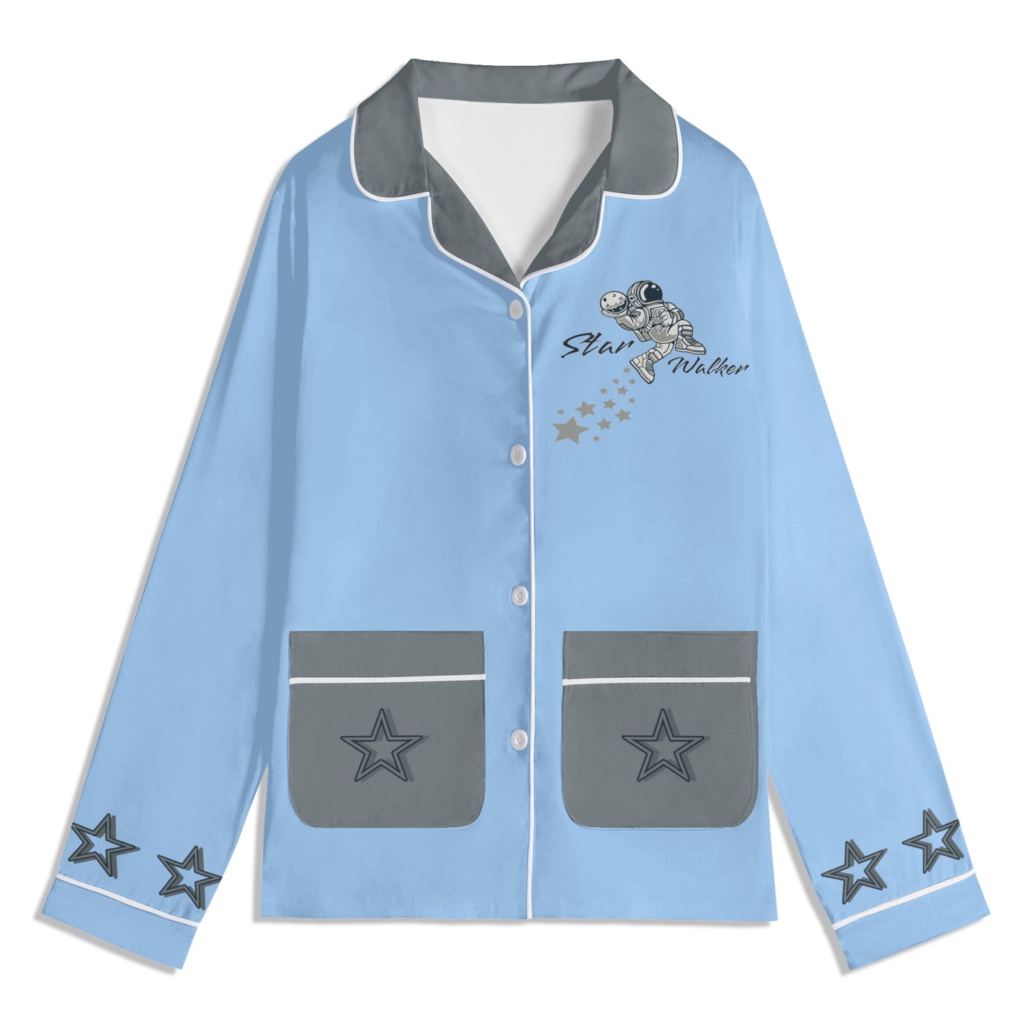 Star Walker 1.0 Children SkyBlue/Grey Long Sleeve Nightwear Pajama Set