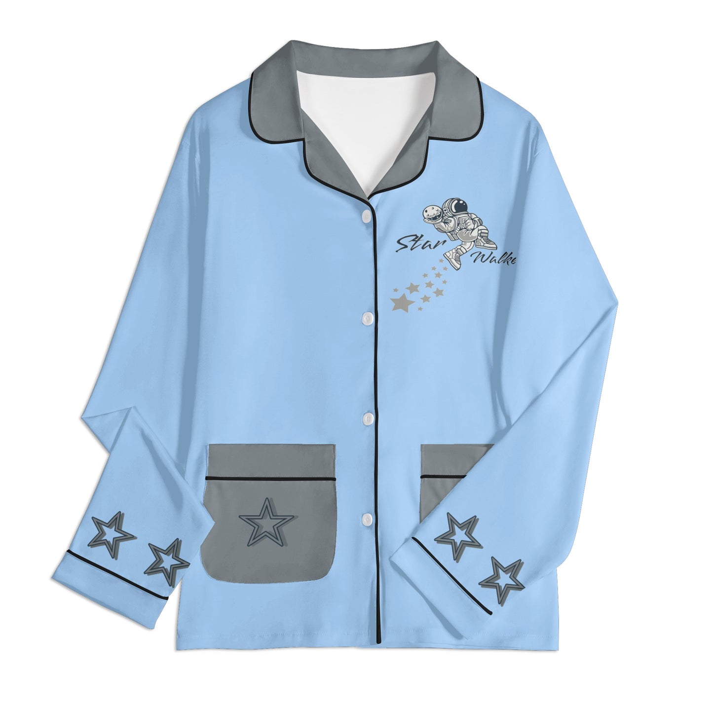 Star Walker 1.0 Children SkyBlue/Grey Long Sleeve Nightwear Pajama Set