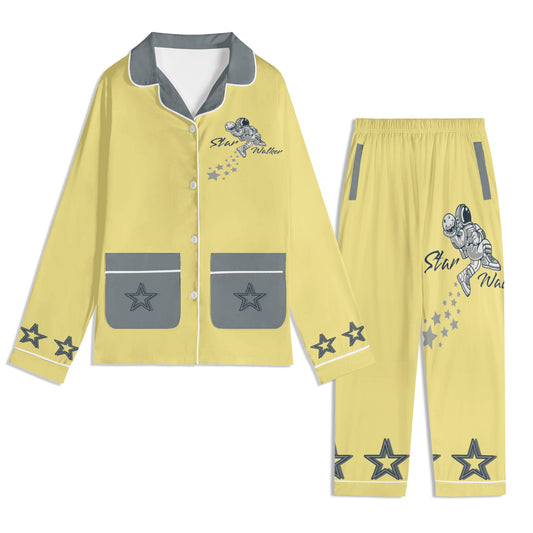 Star Walker 1.0 Children Tan/Grey Long Sleeve Nightwear Pajama Set