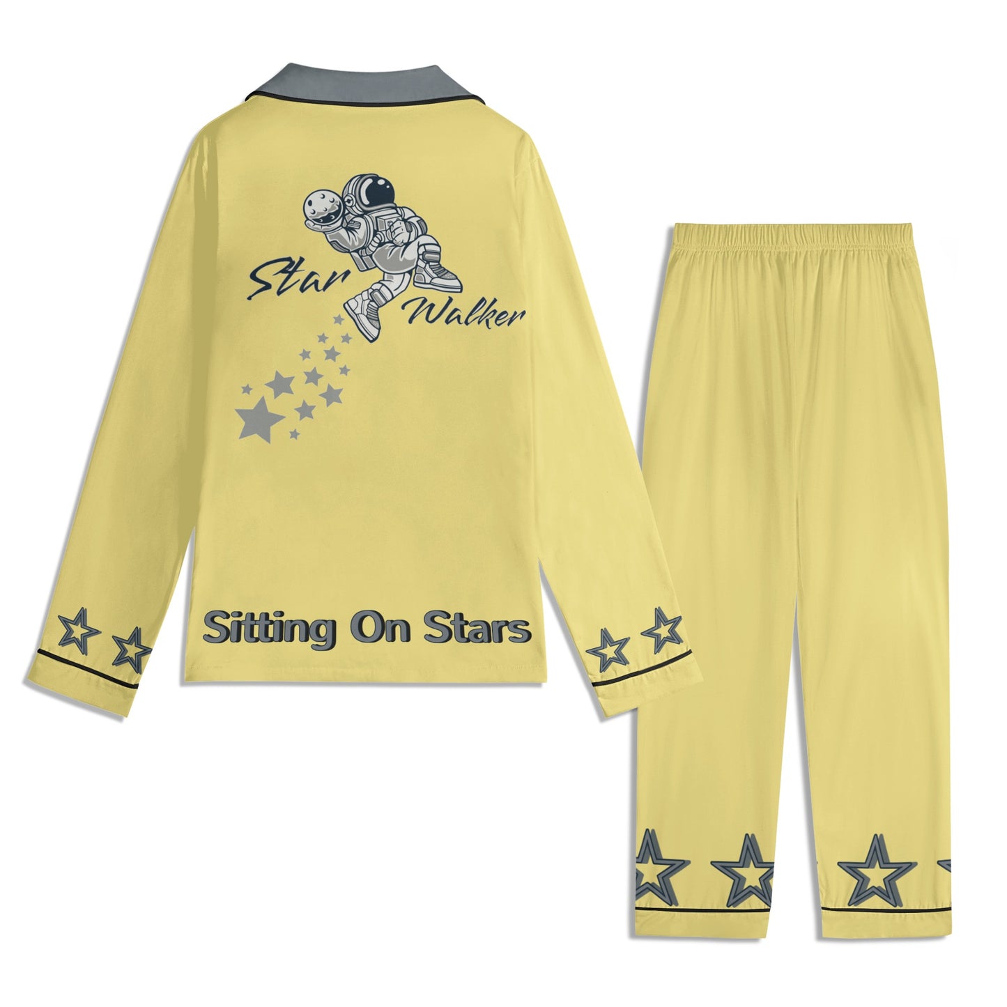 Star Walker 1.0 Children Tan/Grey Long Sleeve Nightwear Pajama Set