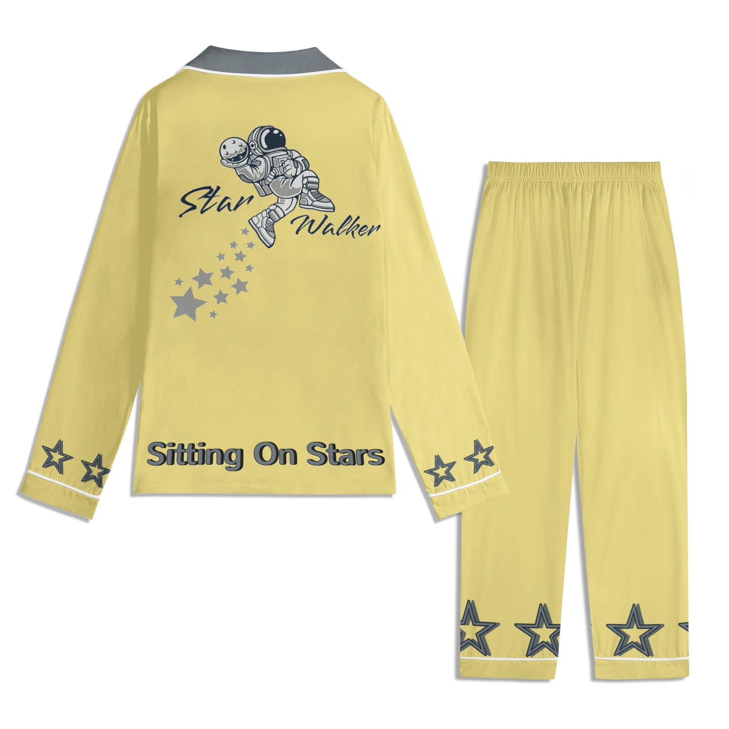 Star Walker 1.0 Children Tan/Grey Long Sleeve Nightwear Pajama Set