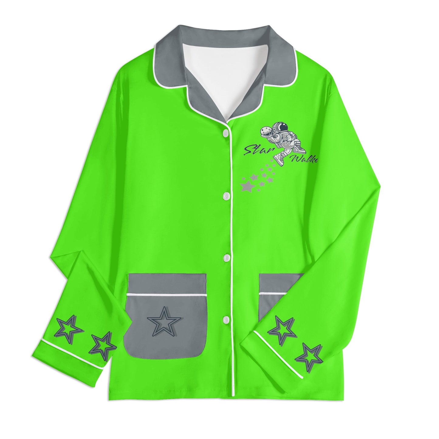 Star Walker 1.0 Children GooGreen/Grey Long Sleeve Nightwear Pajama Set