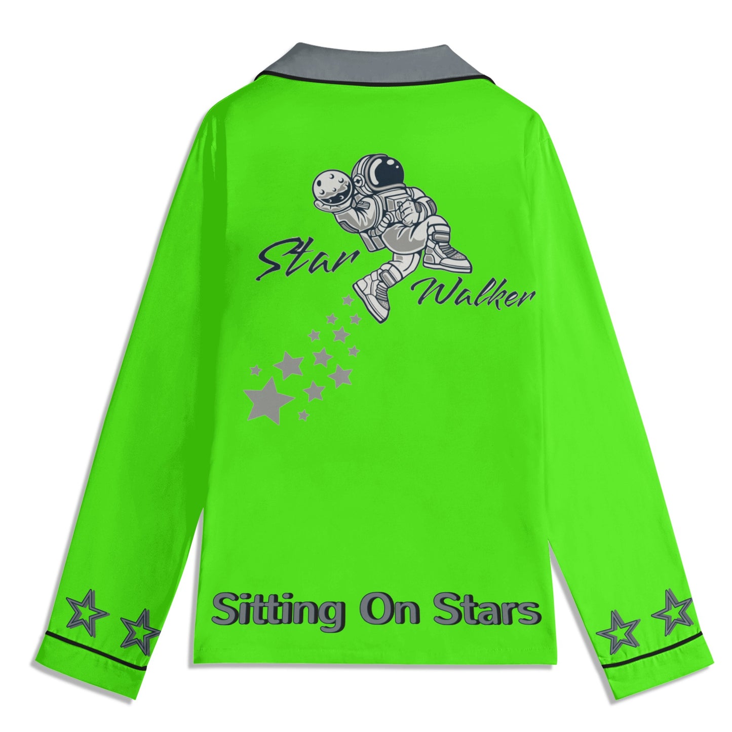 Star Walker 1.0 Children GooGreen/Grey Long Sleeve Nightwear Pajama Set