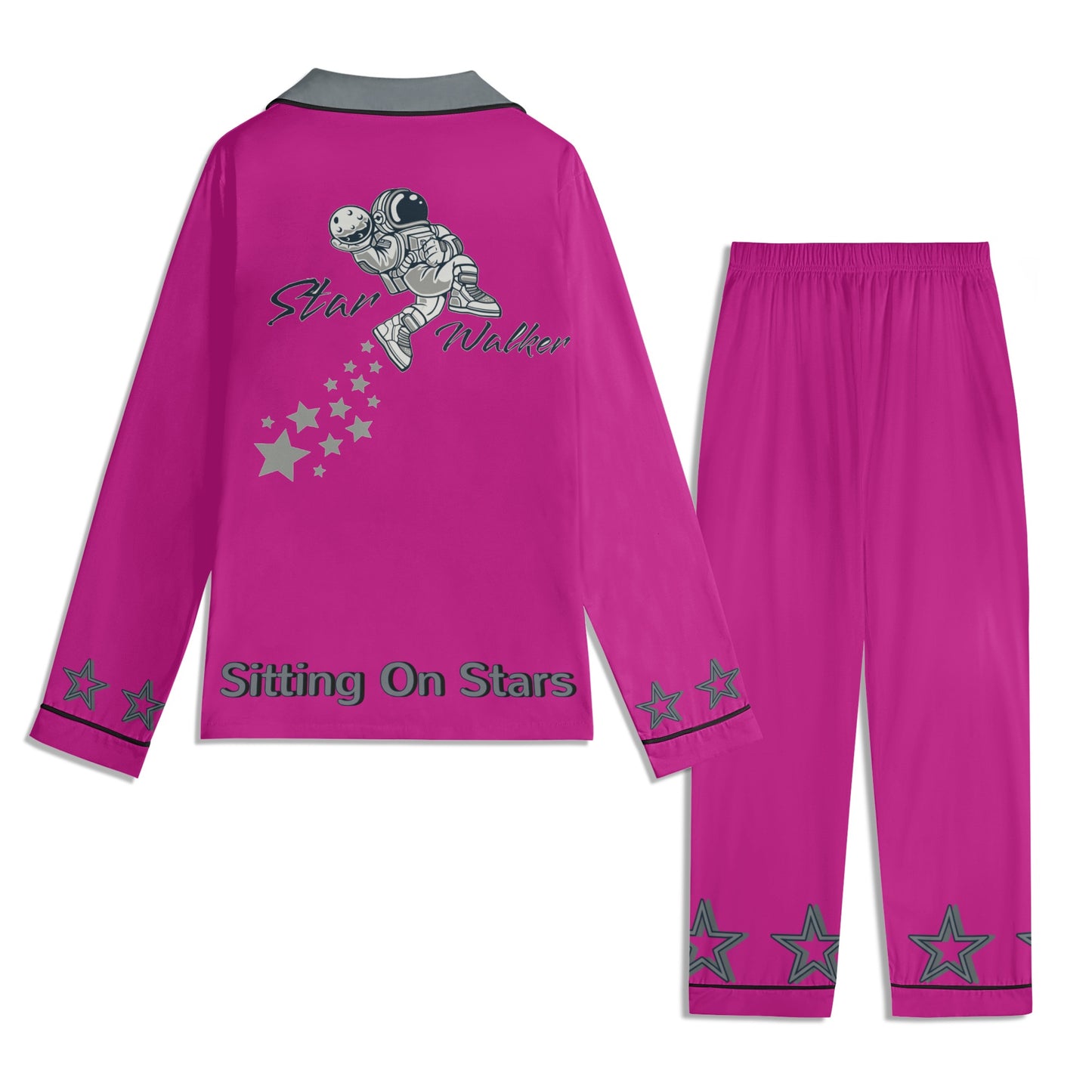 Star Walker 1.0 Children Purple/Grey Long Sleeve Nightwear Pajama Set