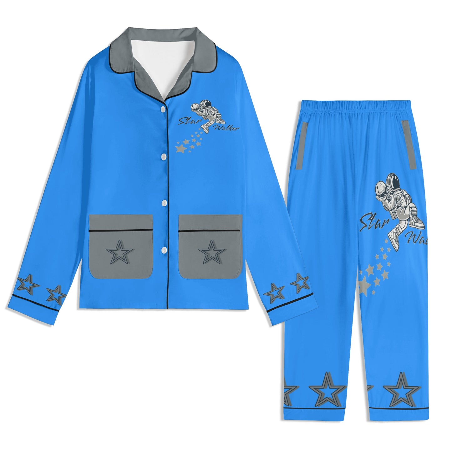 Star Walker 1.0 Children Blue/Grey Long Sleeve Nightwear Pajama Set