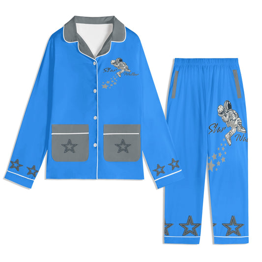 Star Walker 1.0 Children Blue/Grey Long Sleeve Nightwear Pajama Set