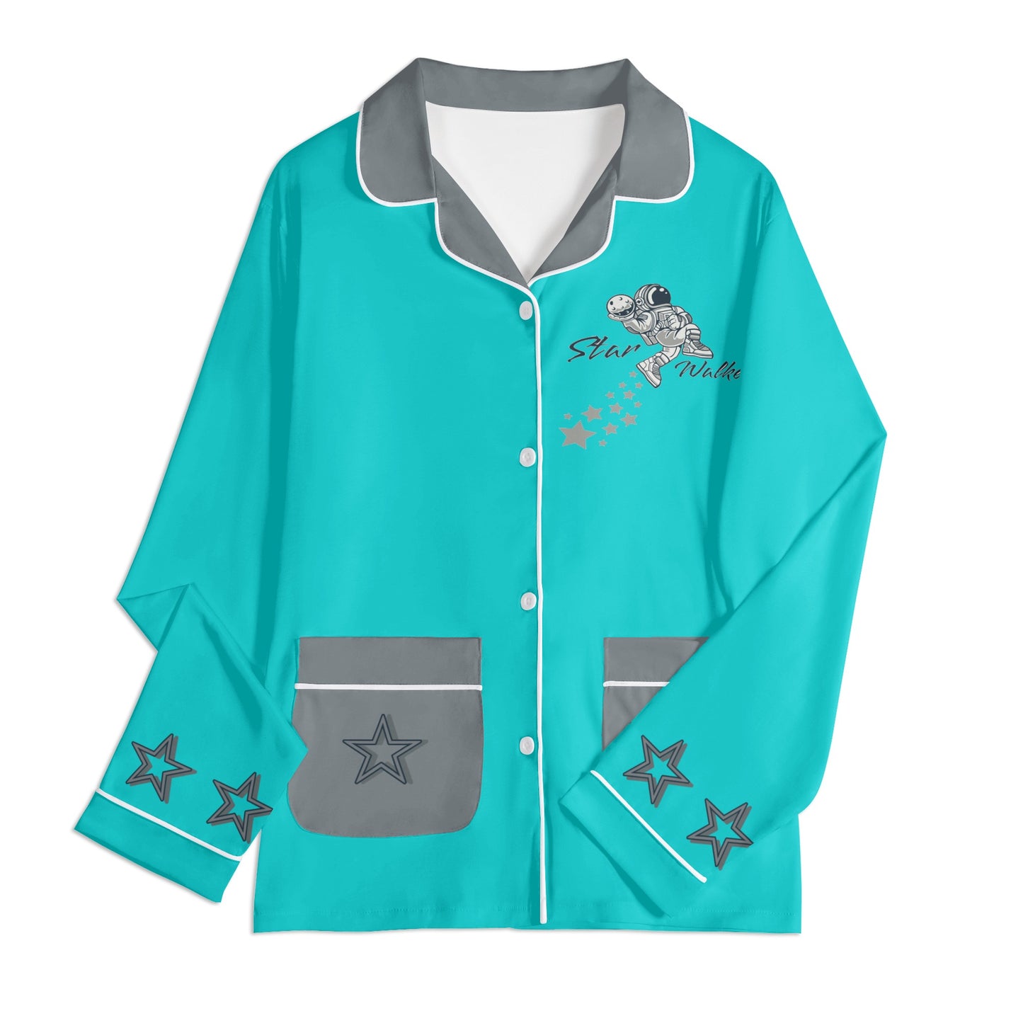 Star Walker 1.0 Children Turquoise/Grey Long Sleeve Nightwear Pajama Set