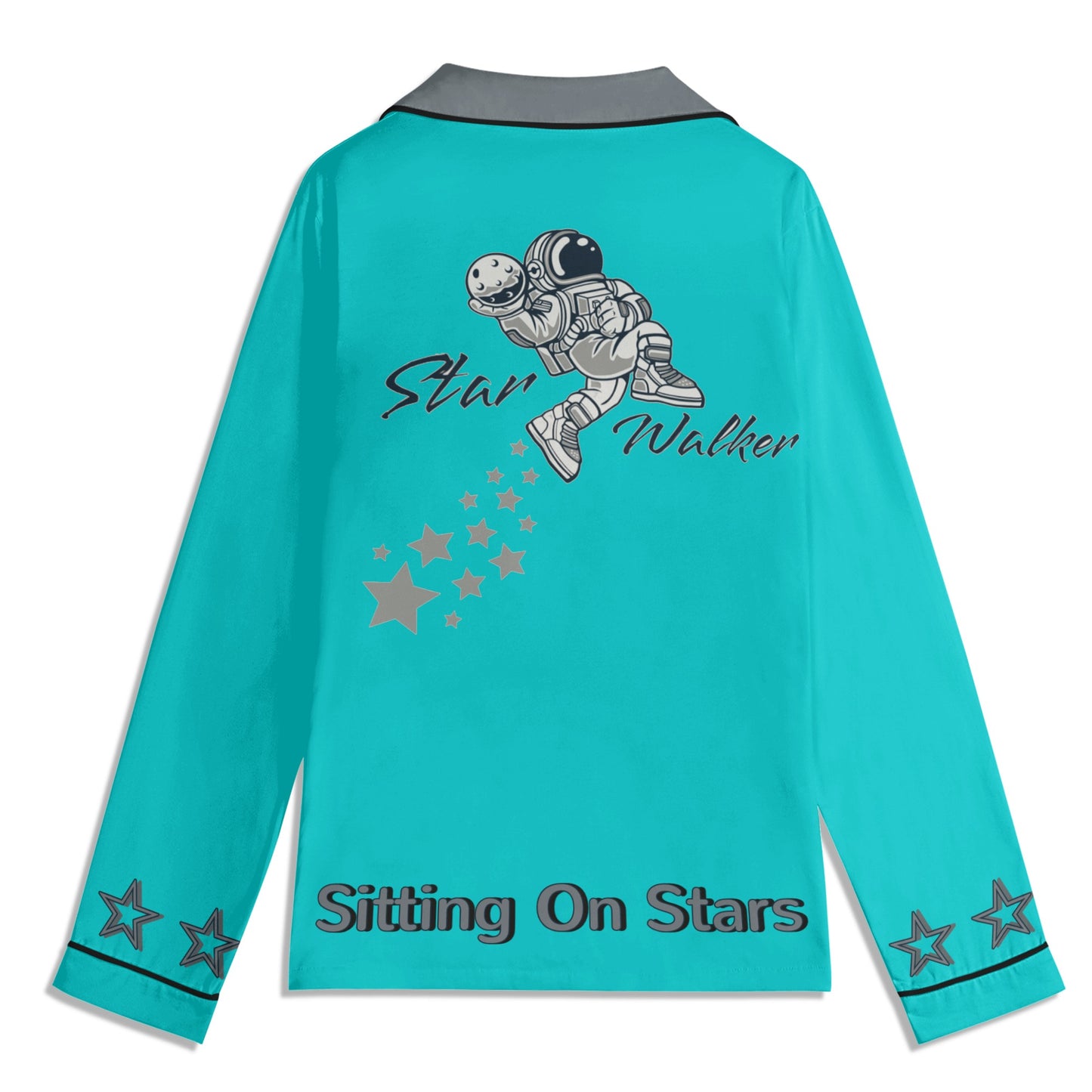 Star Walker 1.0 Children Turquoise/Grey Long Sleeve Nightwear Pajama Set