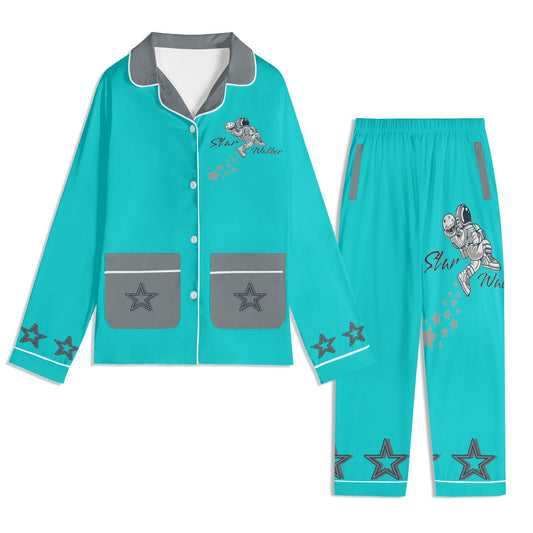 Star Walker 1.0 Children Turquoise/Grey Long Sleeve Nightwear Pajama Set