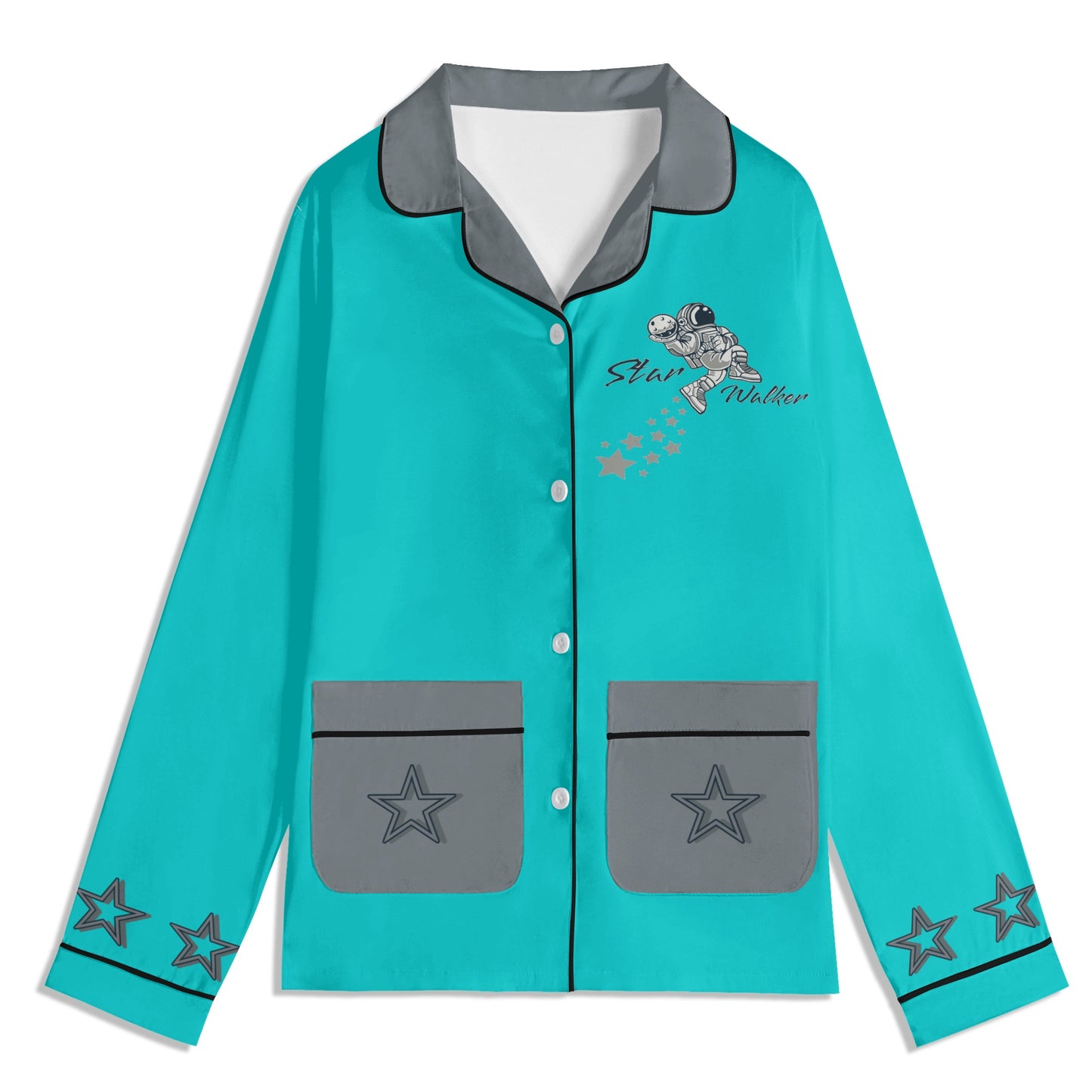 Star Walker 1.0 Children Turquoise/Grey Long Sleeve Nightwear Pajama Set