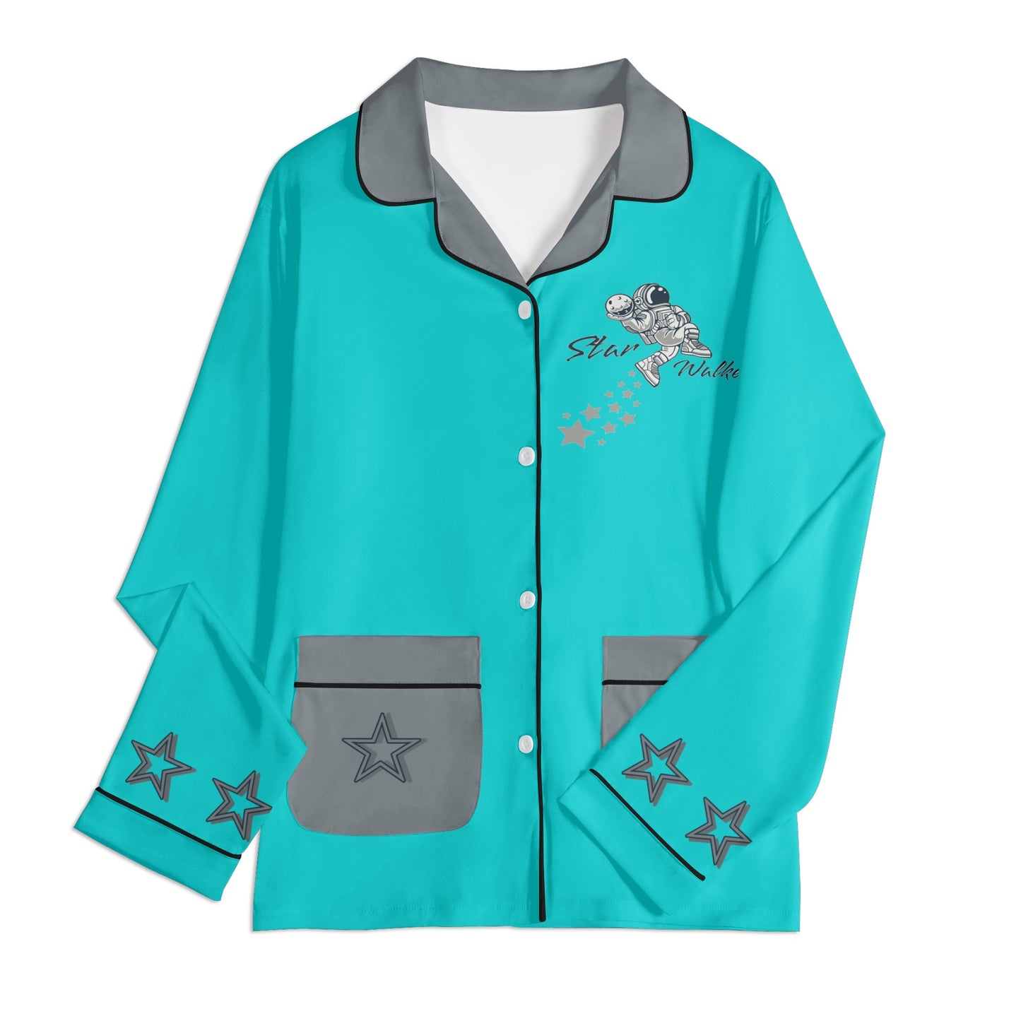 Star Walker 1.0 Children Turquoise/Grey Long Sleeve Nightwear Pajama Set