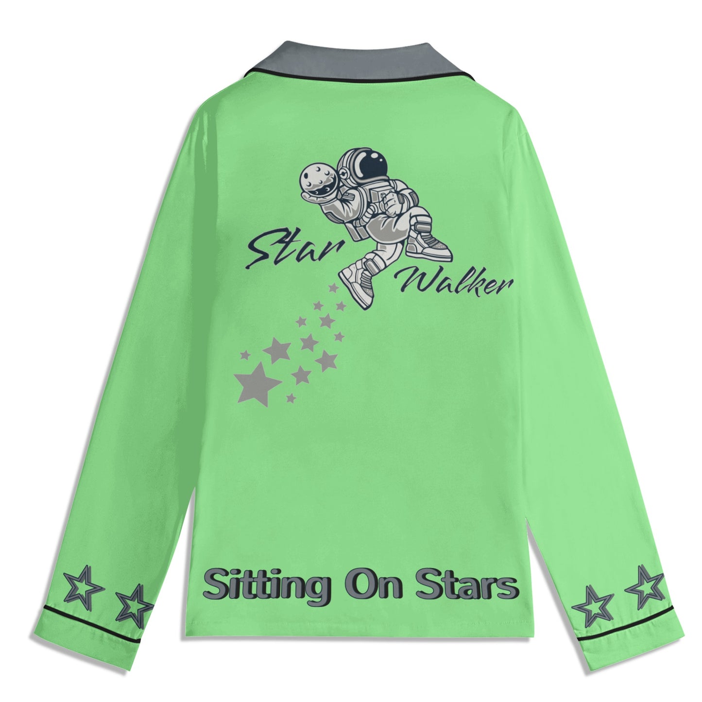 Star Walker 1.0 Children MintGreen/Grey Long Sleeve Nightwear Pajama Set