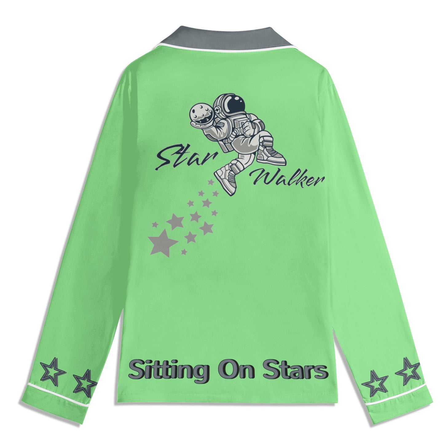 Star Walker 1.0 Children MintGreen/Grey Long Sleeve Nightwear Pajama Set