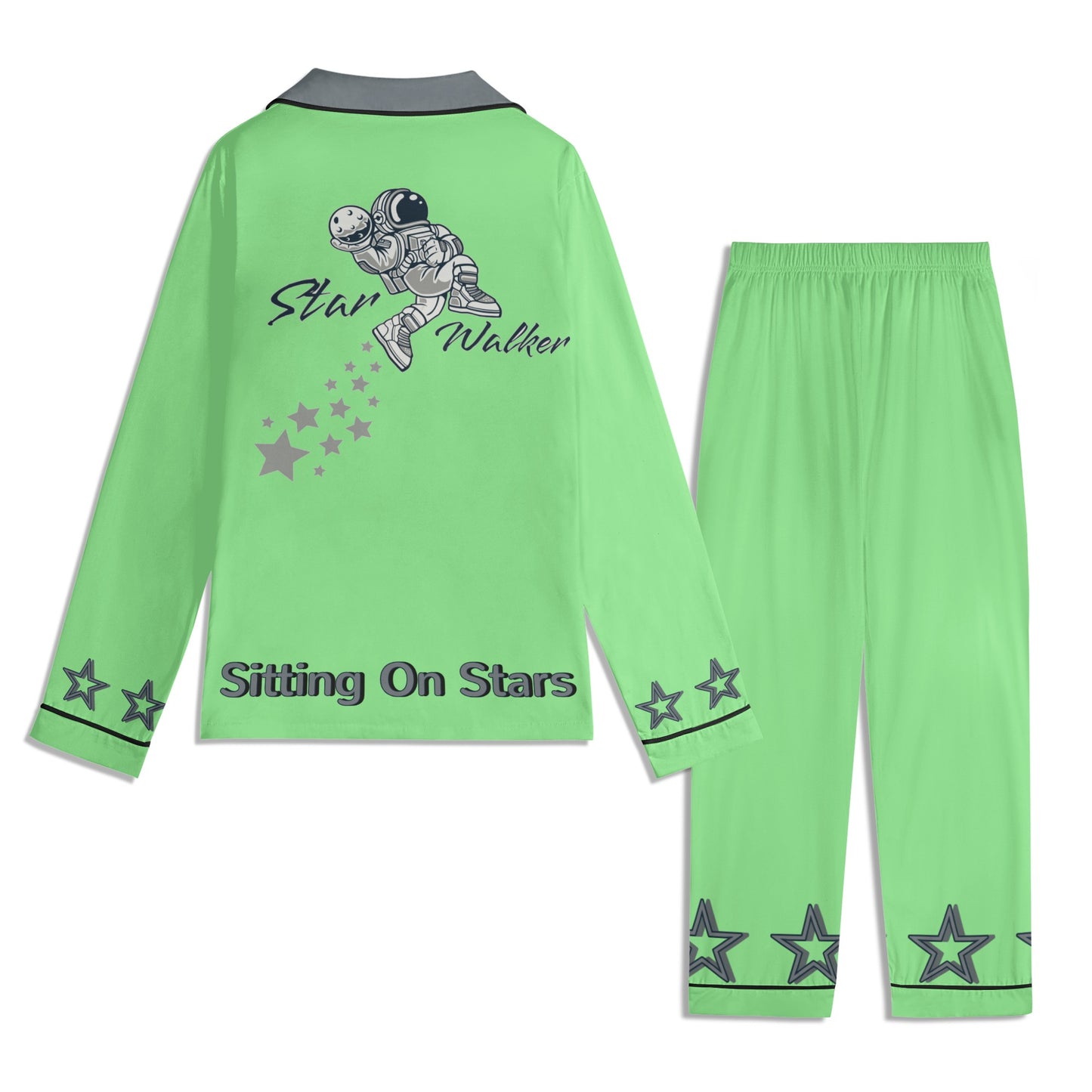 Star Walker 1.0 Children MintGreen/Grey Long Sleeve Nightwear Pajama Set