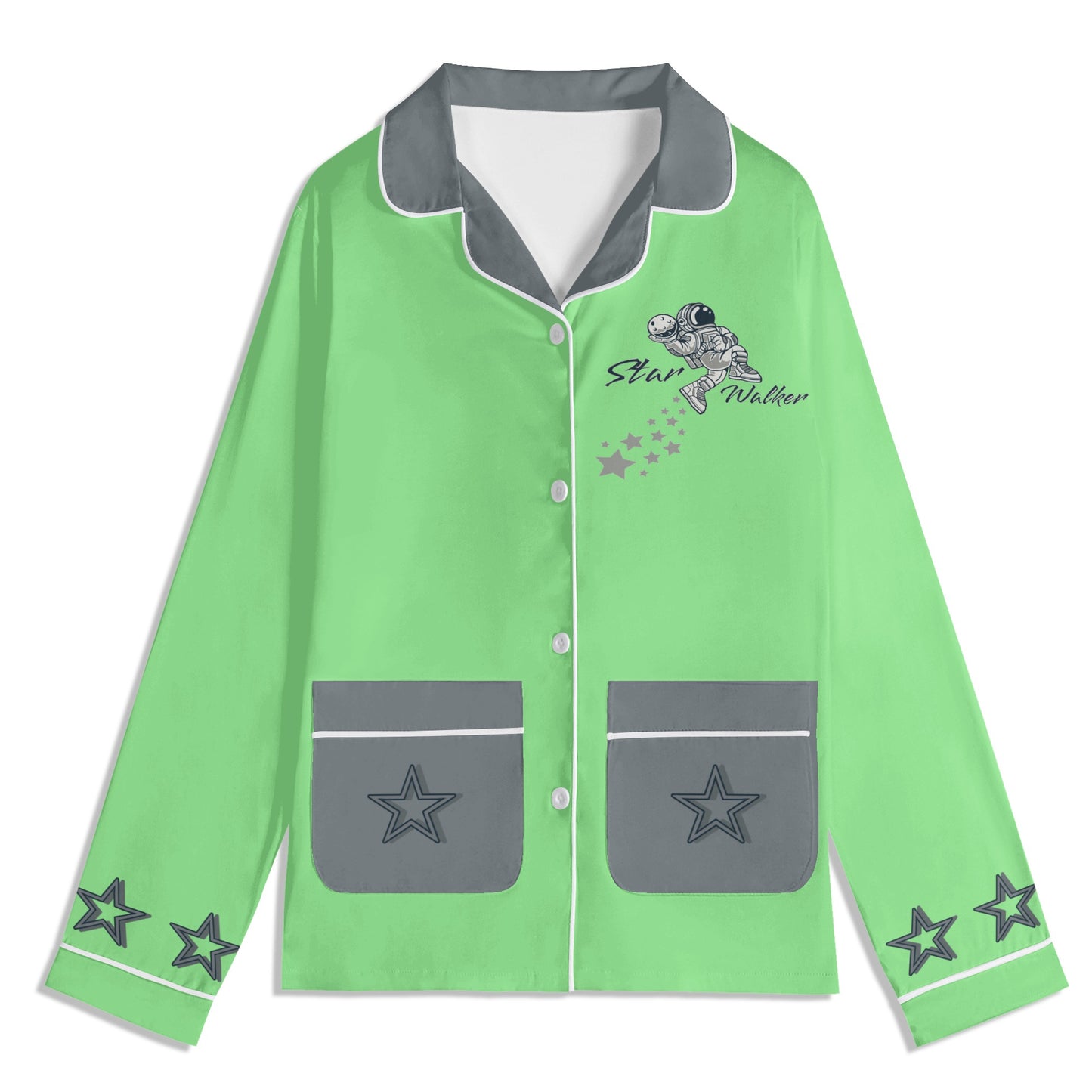 Star Walker 1.0 Children MintGreen/Grey Long Sleeve Nightwear Pajama Set