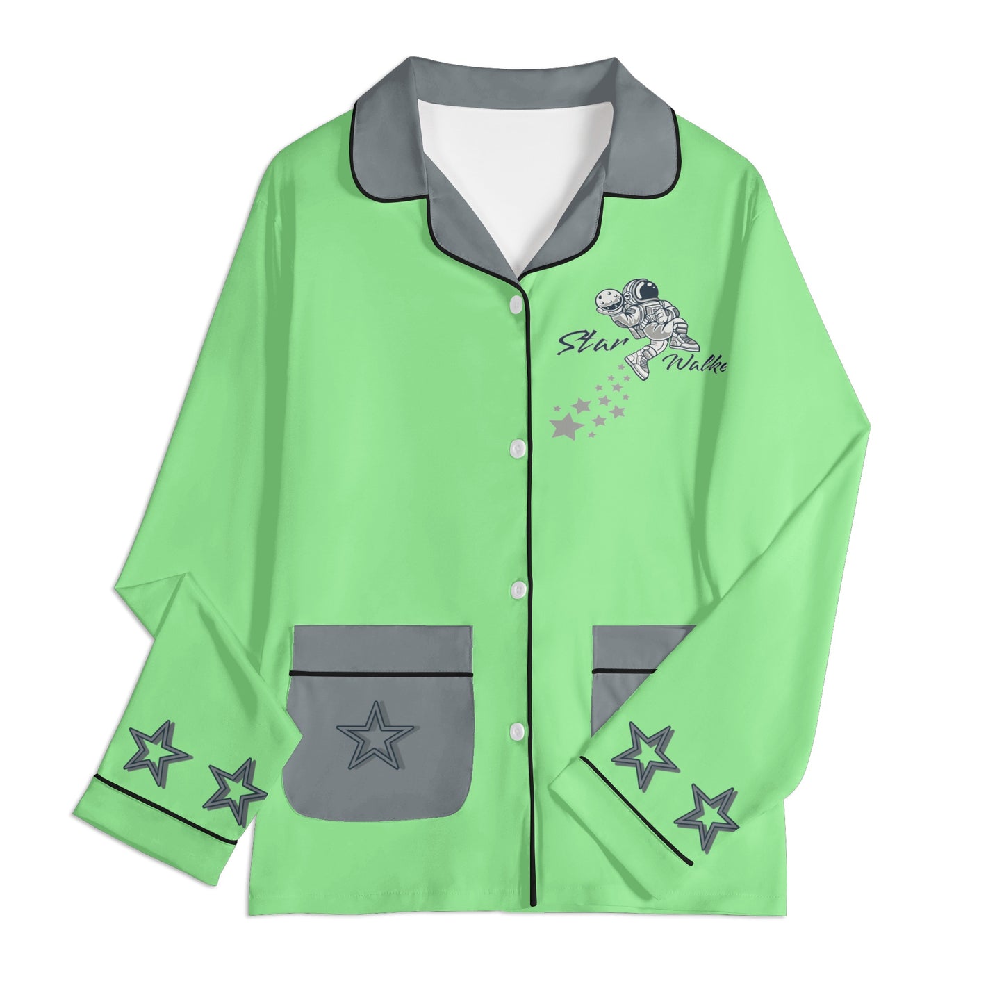 Star Walker 1.0 Children MintGreen/Grey Long Sleeve Nightwear Pajama Set