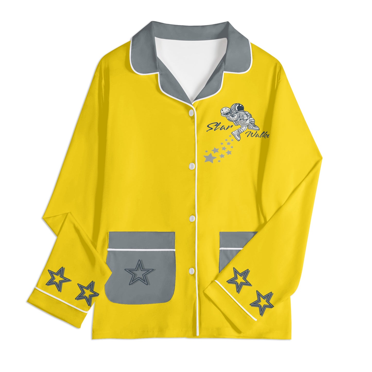 Star Walker 1.0 Children Gold/Grey Long Sleeve Nightwear Pajama Set