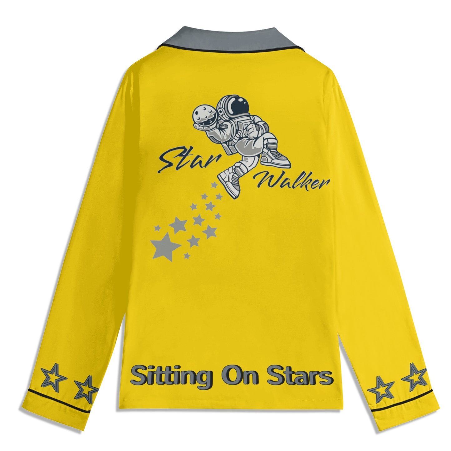 Star Walker 1.0 Children Gold/Grey Long Sleeve Nightwear Pajama Set