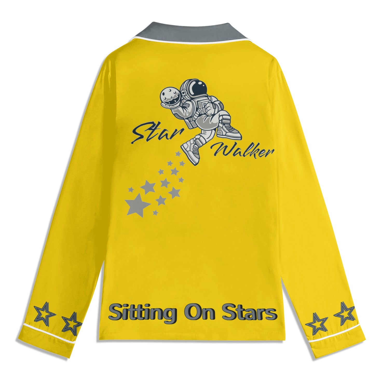 Star Walker 1.0 Children Gold/Grey Long Sleeve Nightwear Pajama Set