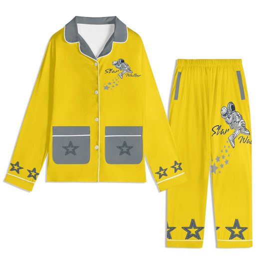 Star Walker 1.0 Children Gold/Grey Long Sleeve Nightwear Pajama Set