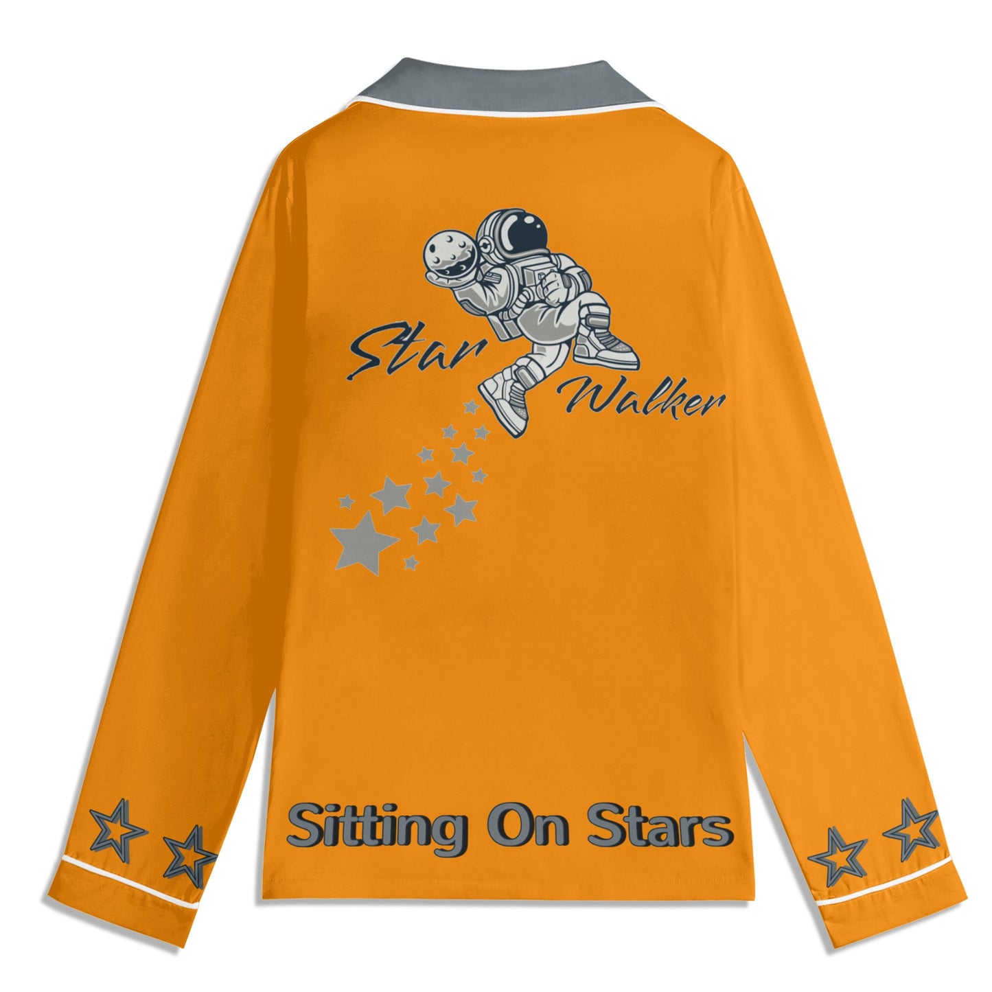 Star Walker 1.0 Children Orange/Grey Long Sleeve Nightwear Pajama Set