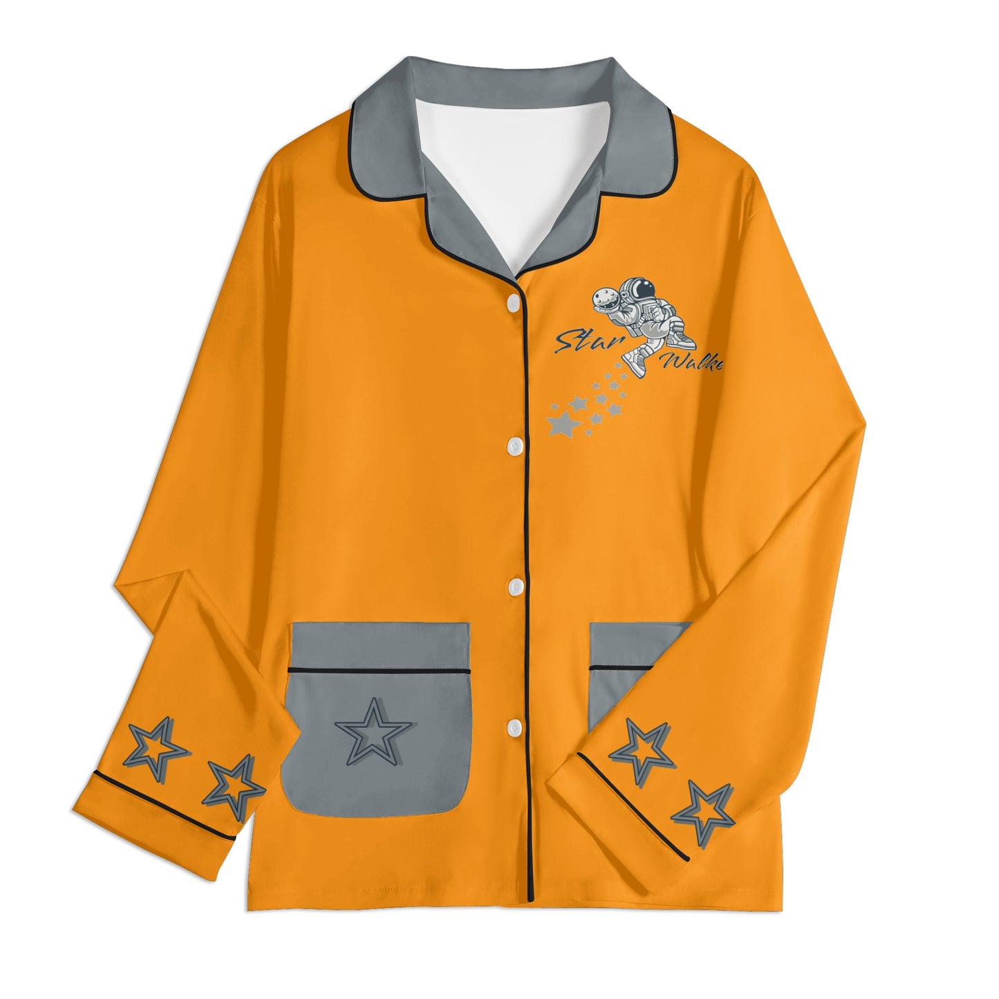 Star Walker 1.0 Children Orange/Grey Long Sleeve Nightwear Pajama Set