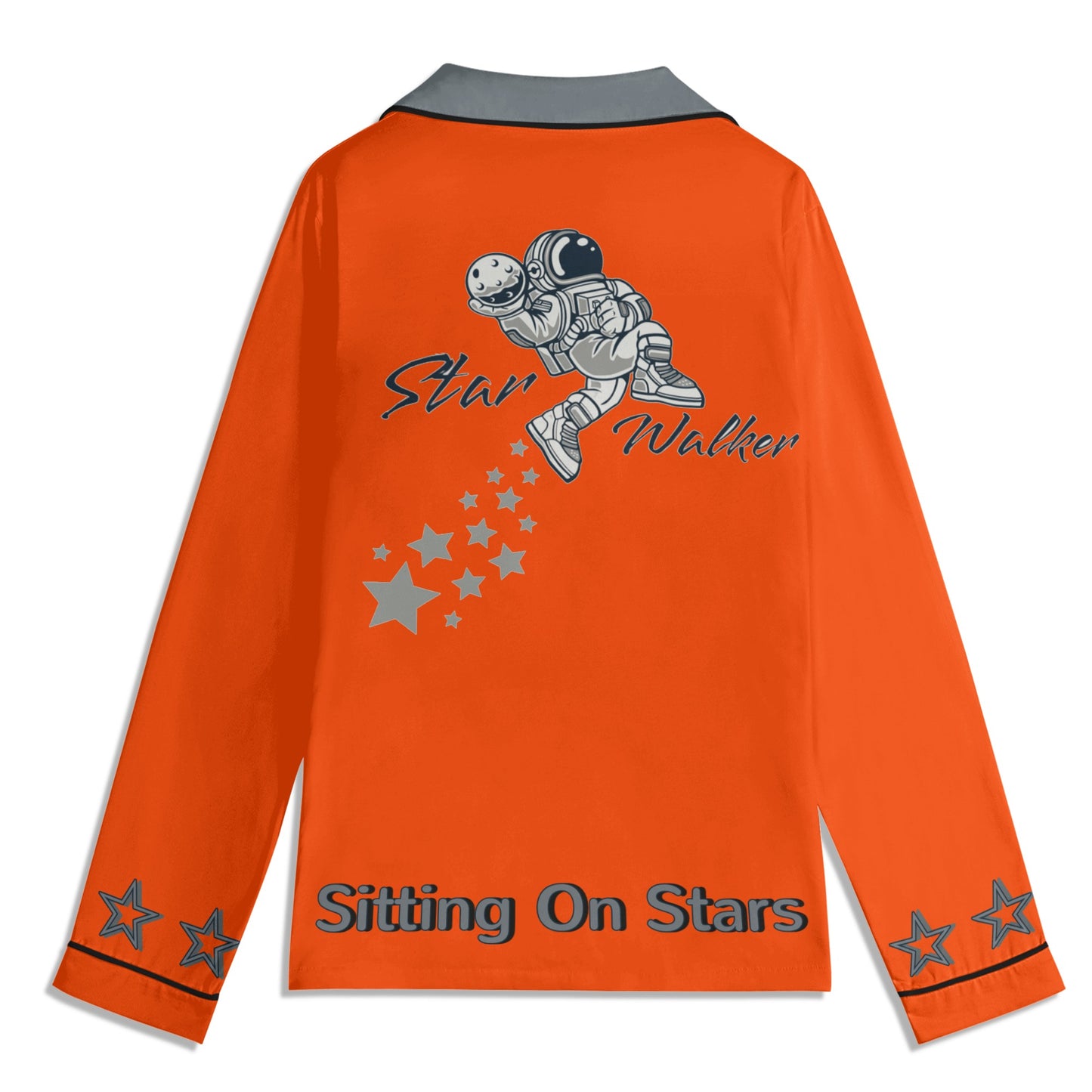 Star Walker 1.0 Children DarkOrange/Grey Long Sleeve Nightwear Pajama Set