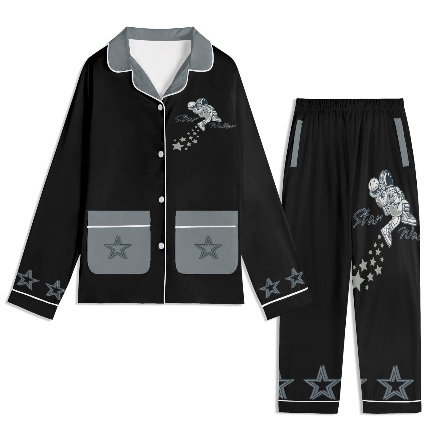 Star Walker 1.0 Children Black/Grey Long Sleeve Nightwear Pajama Set