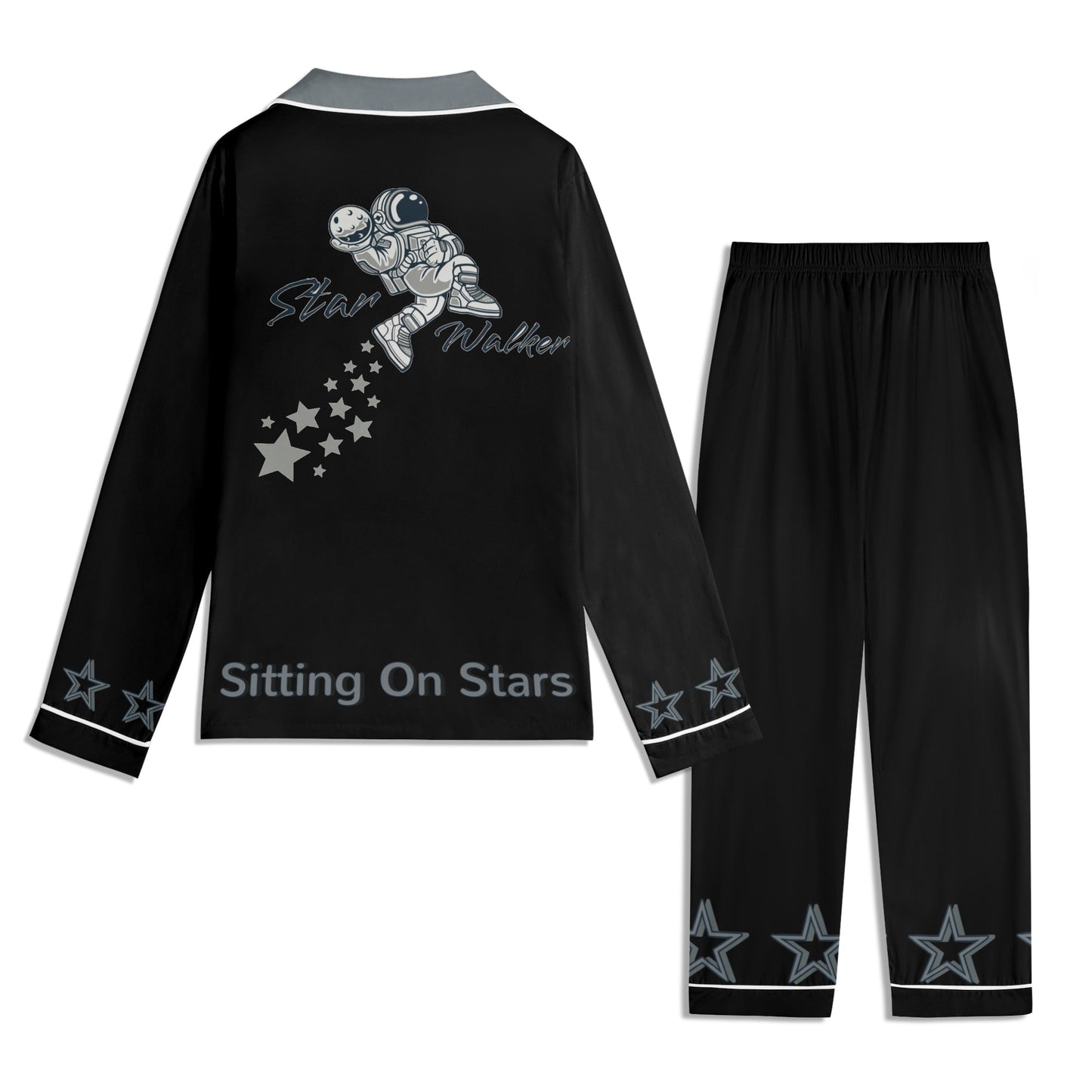 Star Walker 1.0 Children Black/Grey Long Sleeve Nightwear Pajama Set