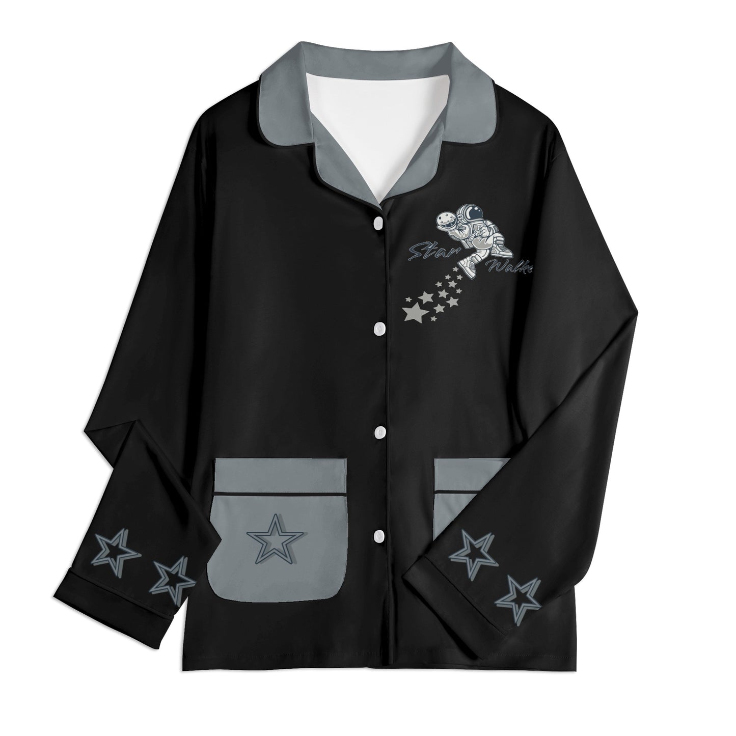 Star Walker 1.0 Children Black/Grey Long Sleeve Nightwear Pajama Set