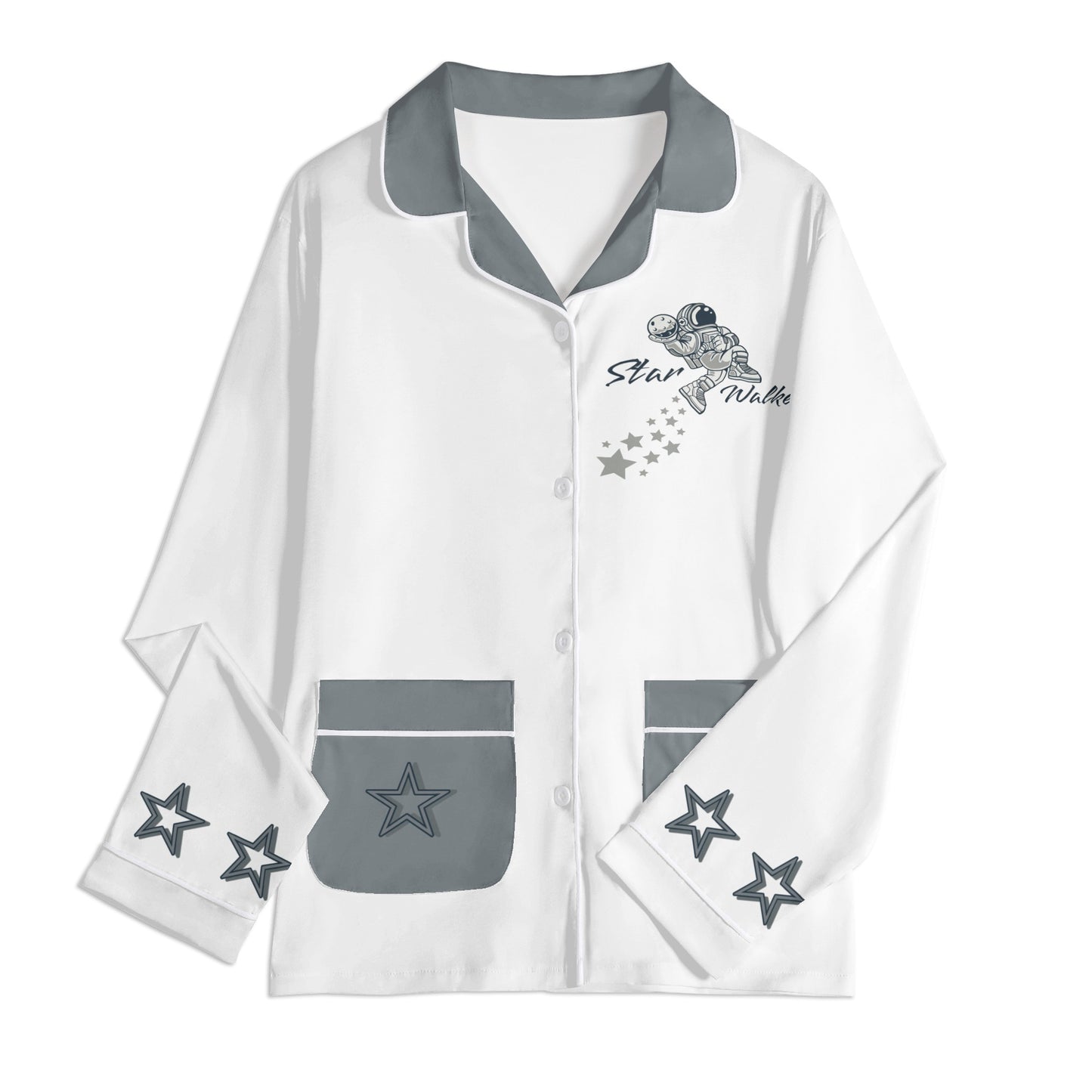 Star Walker 1.0 Children White/Grey Long Sleeve Nightwear Pajama Set