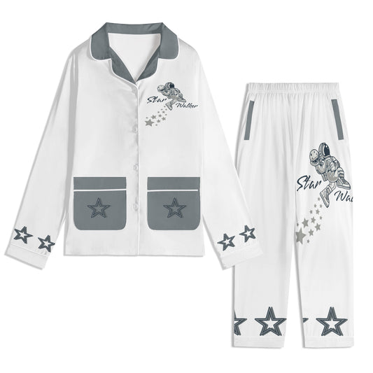 Star Walker 1.0 Children White/Grey Long Sleeve Nightwear Pajama Set