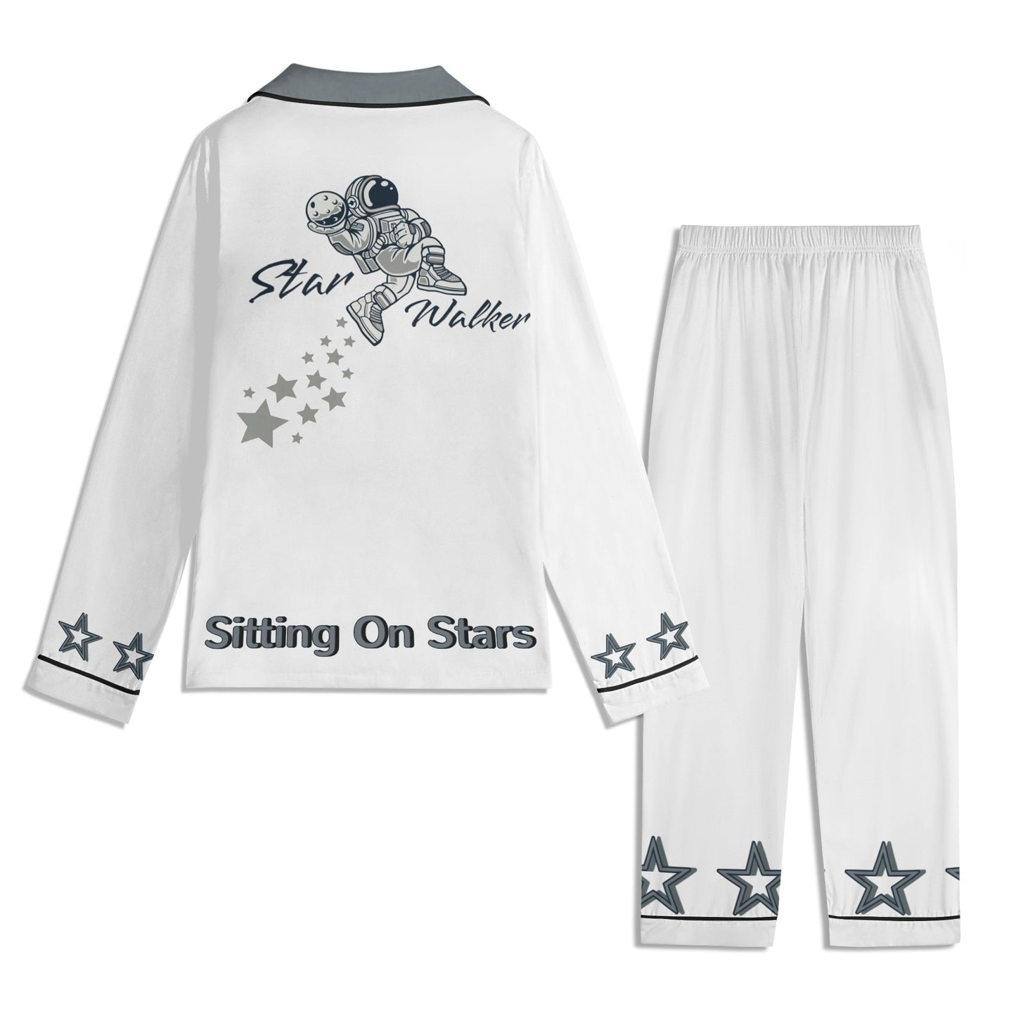 Star Walker 1.0 Children White/Grey Long Sleeve Nightwear Pajama Set