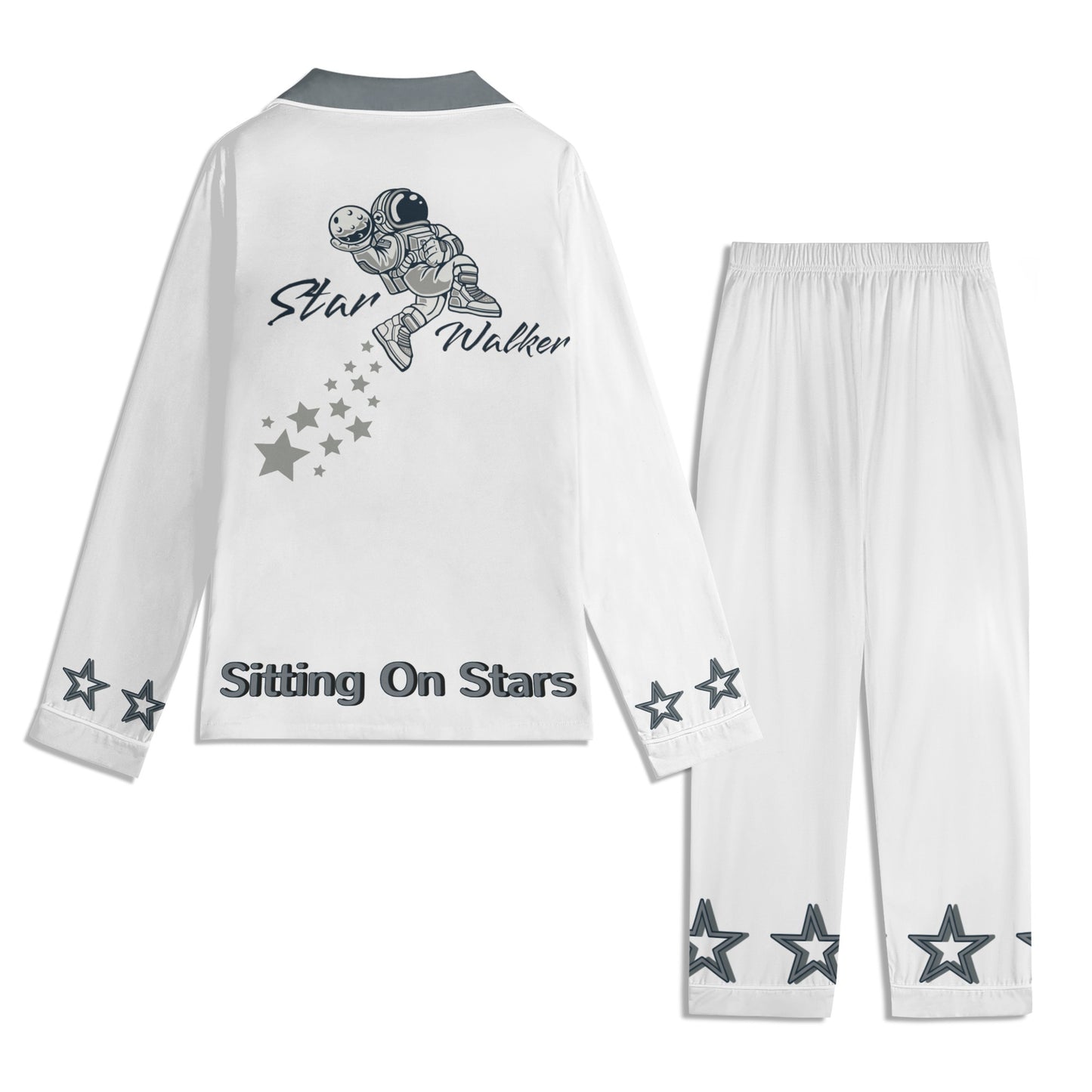 Star Walker 1.0 Children White/Grey Long Sleeve Nightwear Pajama Set