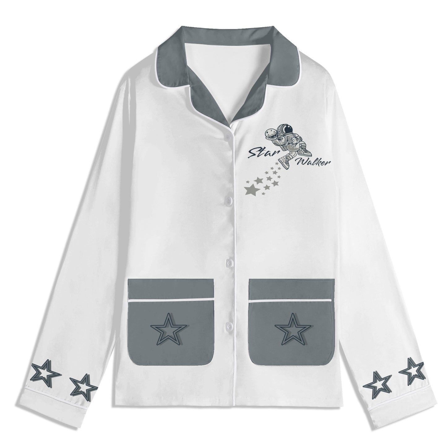 Star Walker 1.0 Children White/Grey Long Sleeve Nightwear Pajama Set