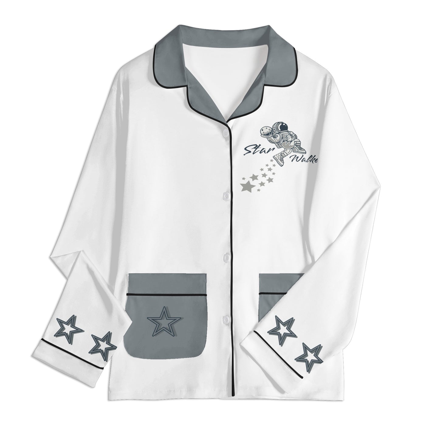 Star Walker 1.0 Children White/Grey Long Sleeve Nightwear Pajama Set