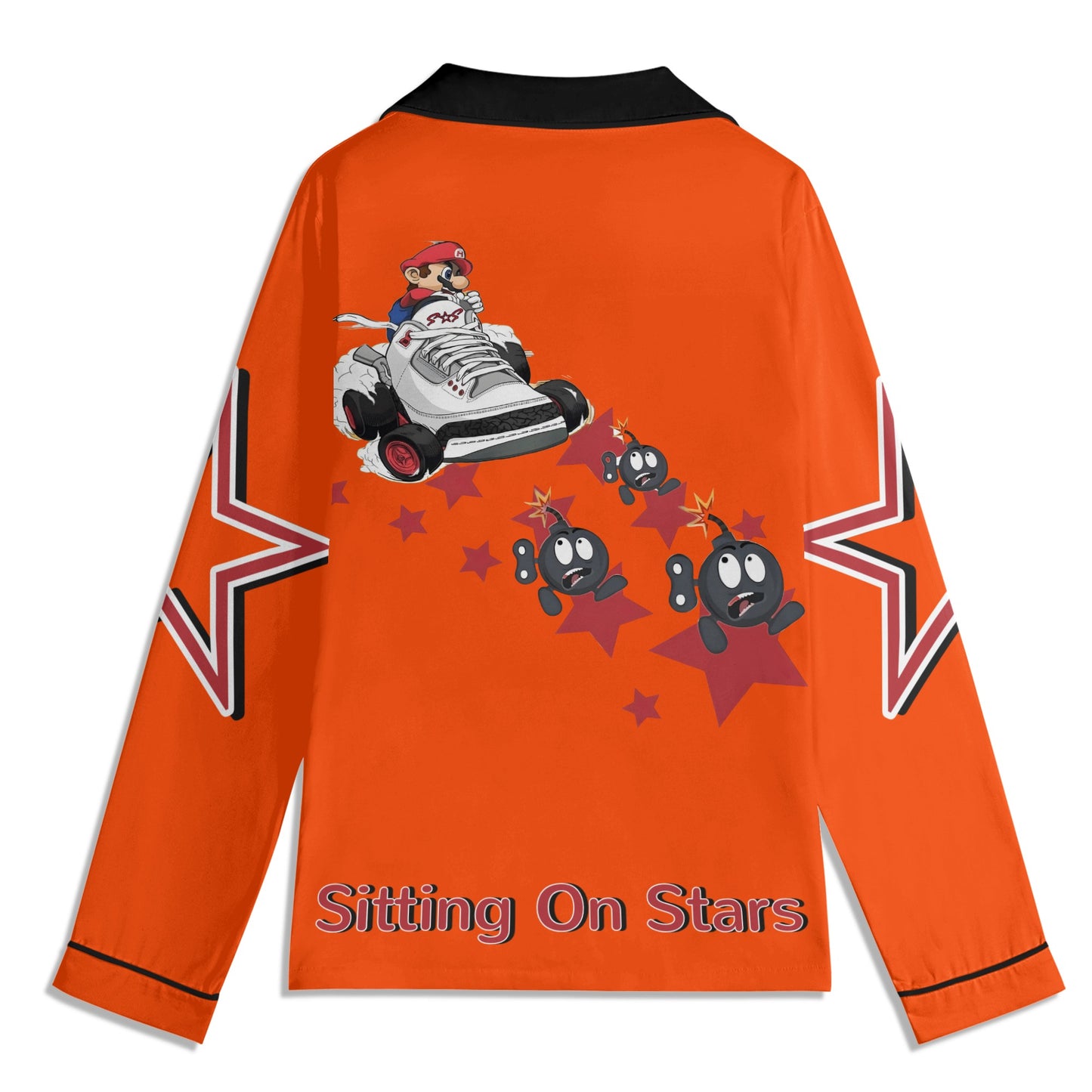 S.I.Y.L (Stay In Your Lane) Children DarkOrange/Maroon Long Sleeve Nightwear Pajama Set