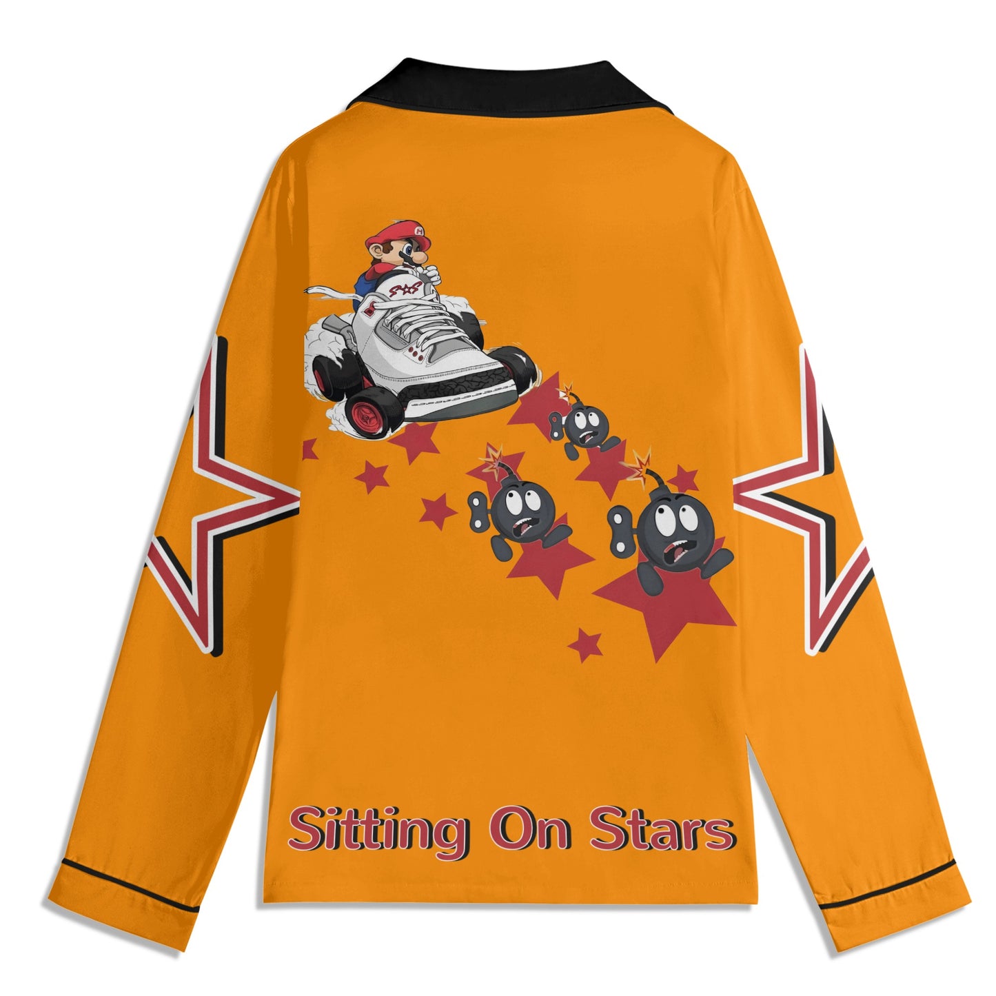 S.I.Y.L (Stay In Your Lane) Children Orange/Maroon Long Sleeve Nightwear Pajama Set