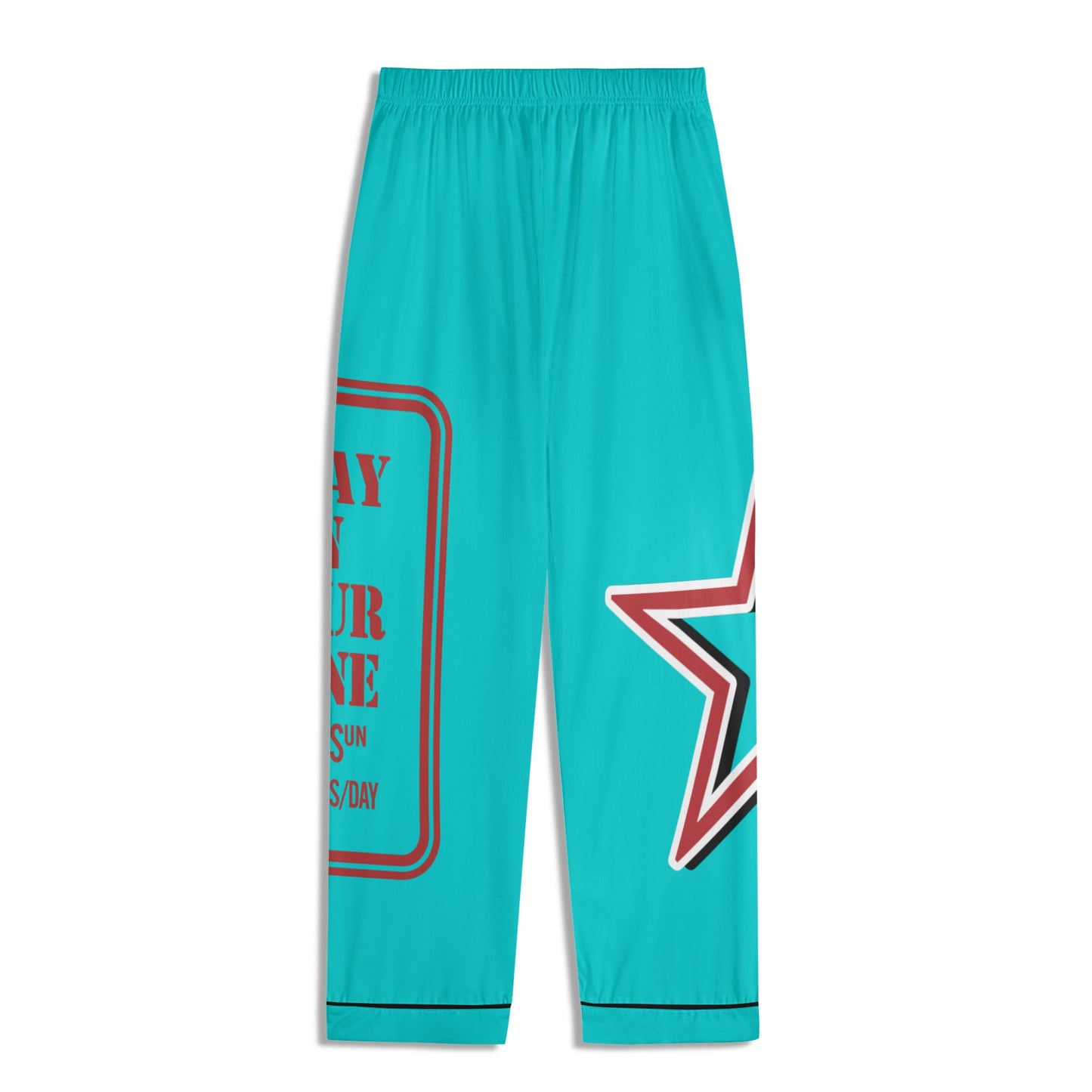 S.I.Y.L (Stay In Your Lane) Children Turquoise/Maroon Long Sleeve Nightwear Pajama Set