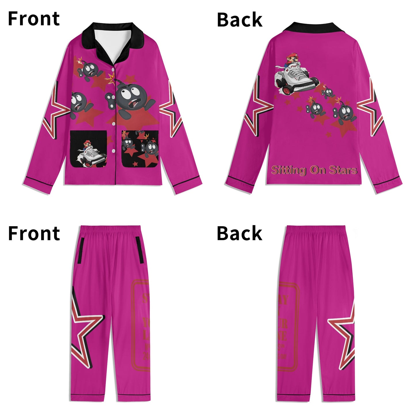 S.I.Y.L (Stay In Your Lane) Children Purple/Maroon Long Sleeve Nightwear Pajama Set