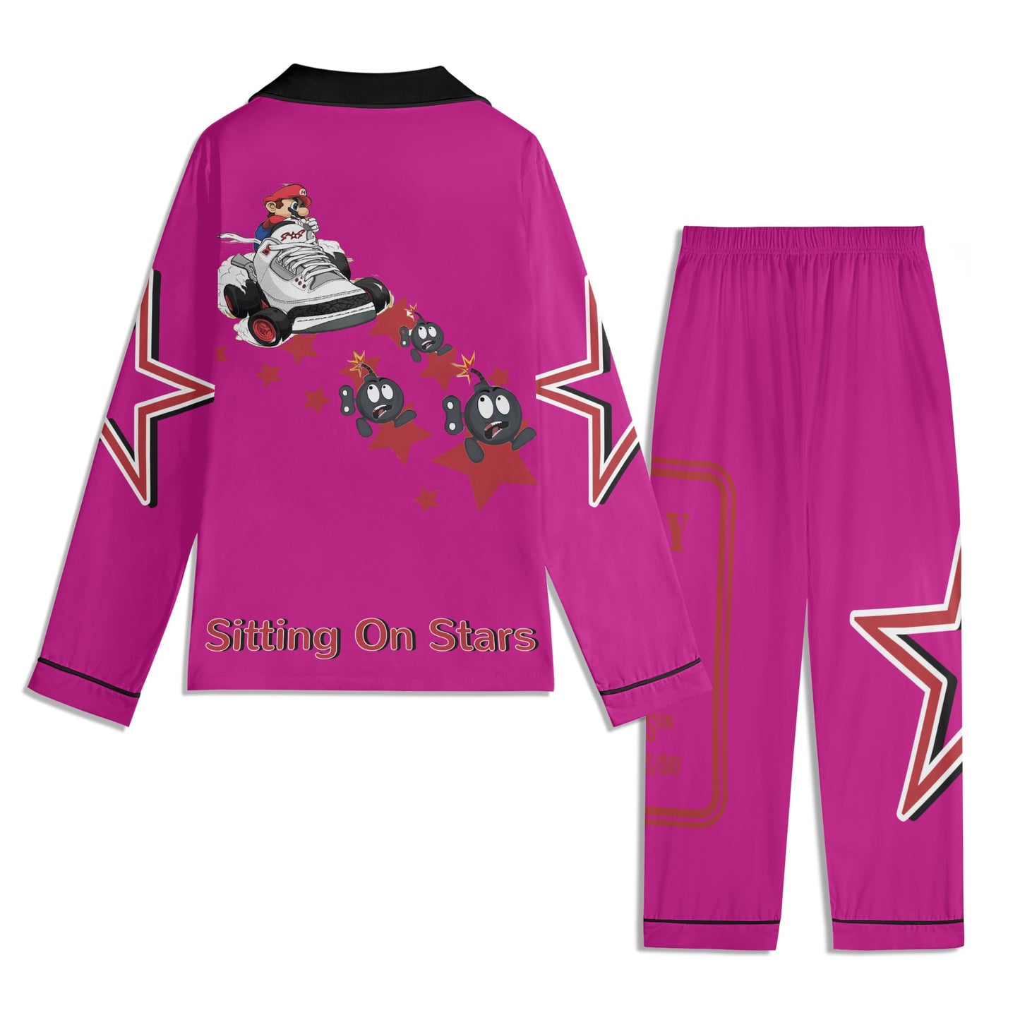 S.I.Y.L (Stay In Your Lane) Children Purple/Maroon Long Sleeve Nightwear Pajama Set