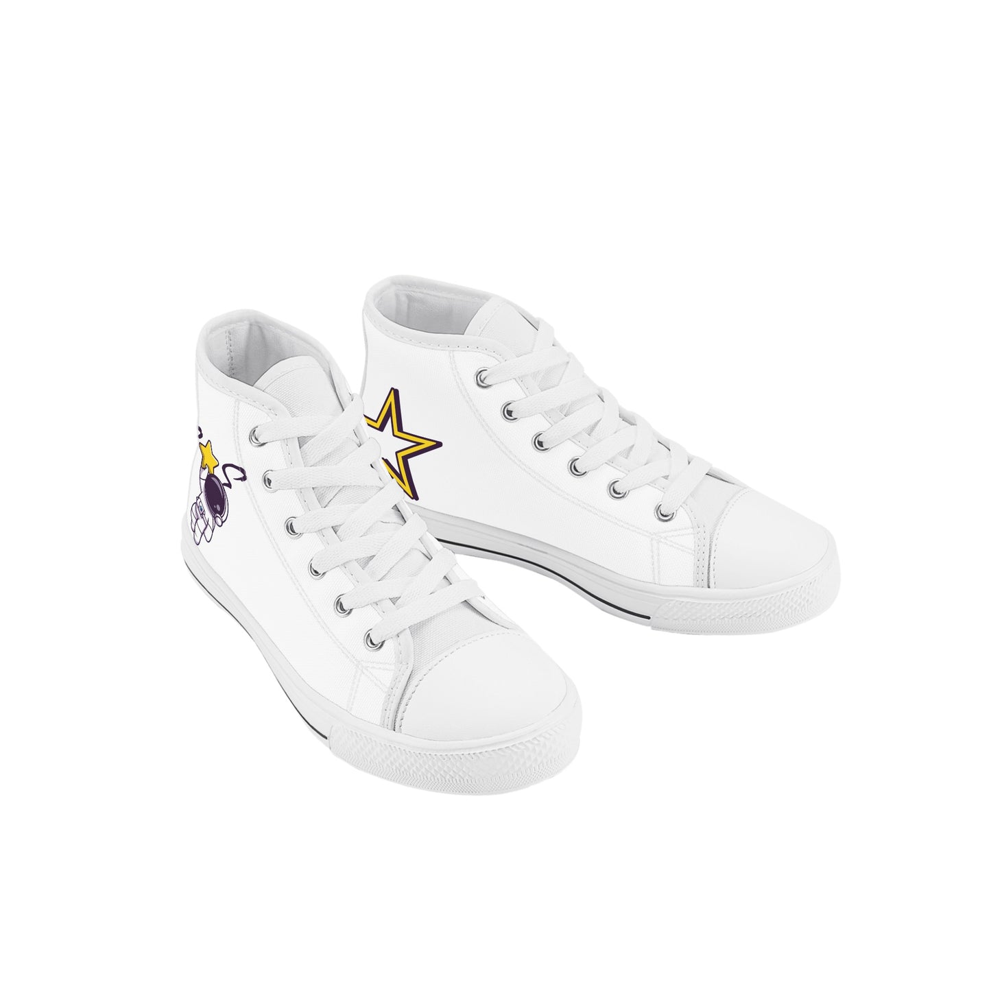 Space Man 23 Kids White High Top Star Kicks