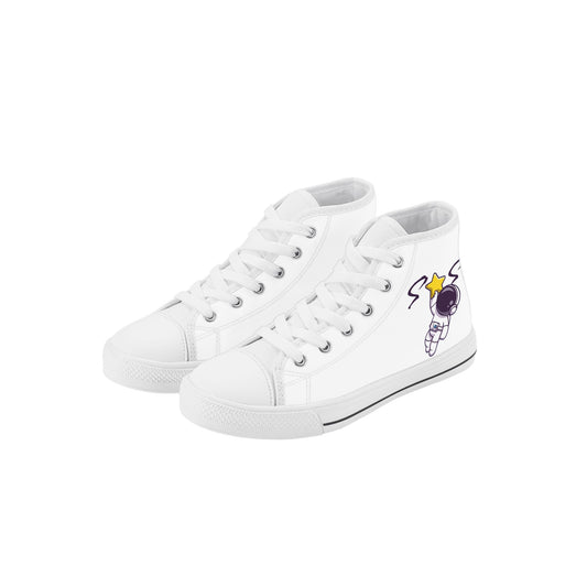 Space Man 23 Kids White High Top Star Kicks