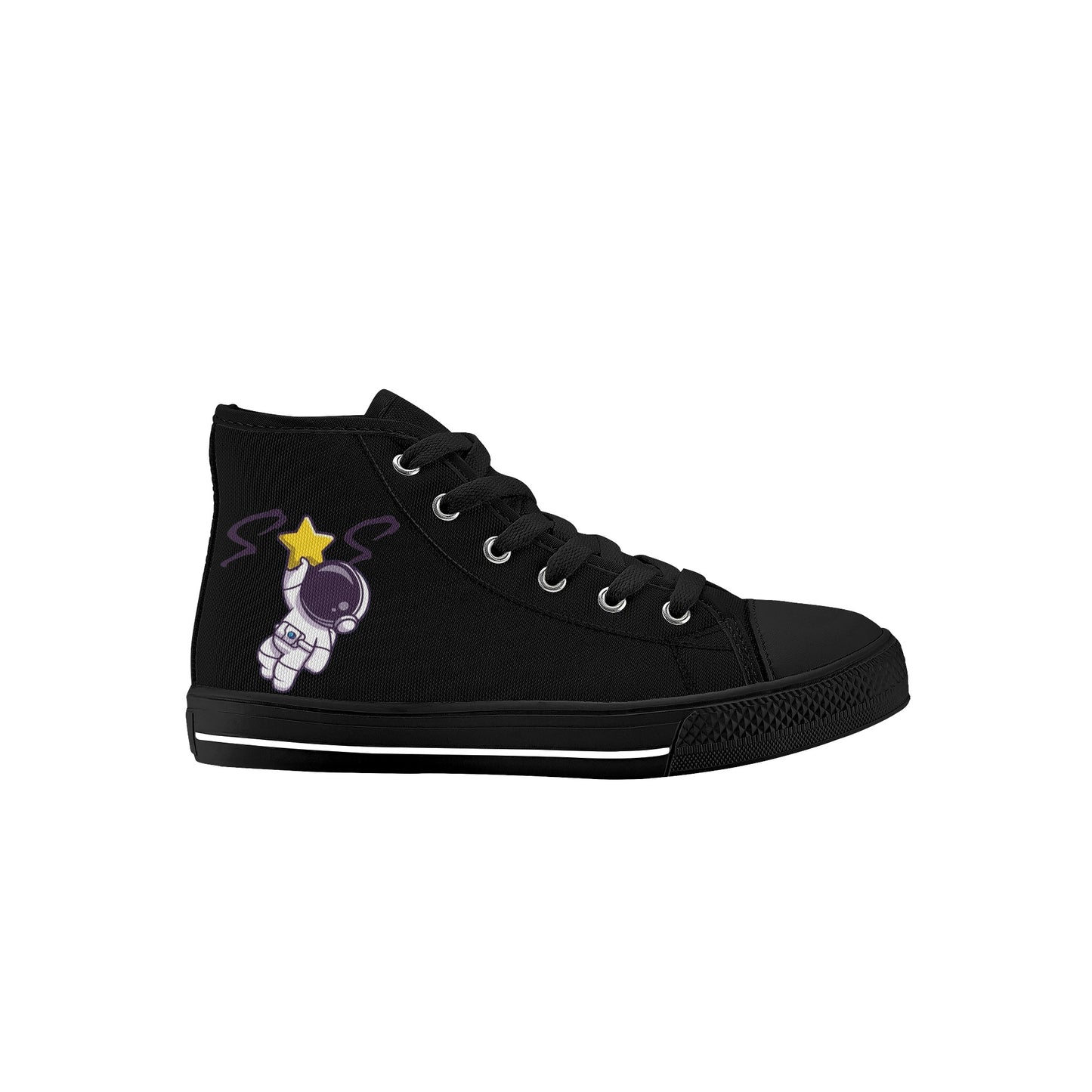 Space Man 23 Kids Black High Top Star Kicks