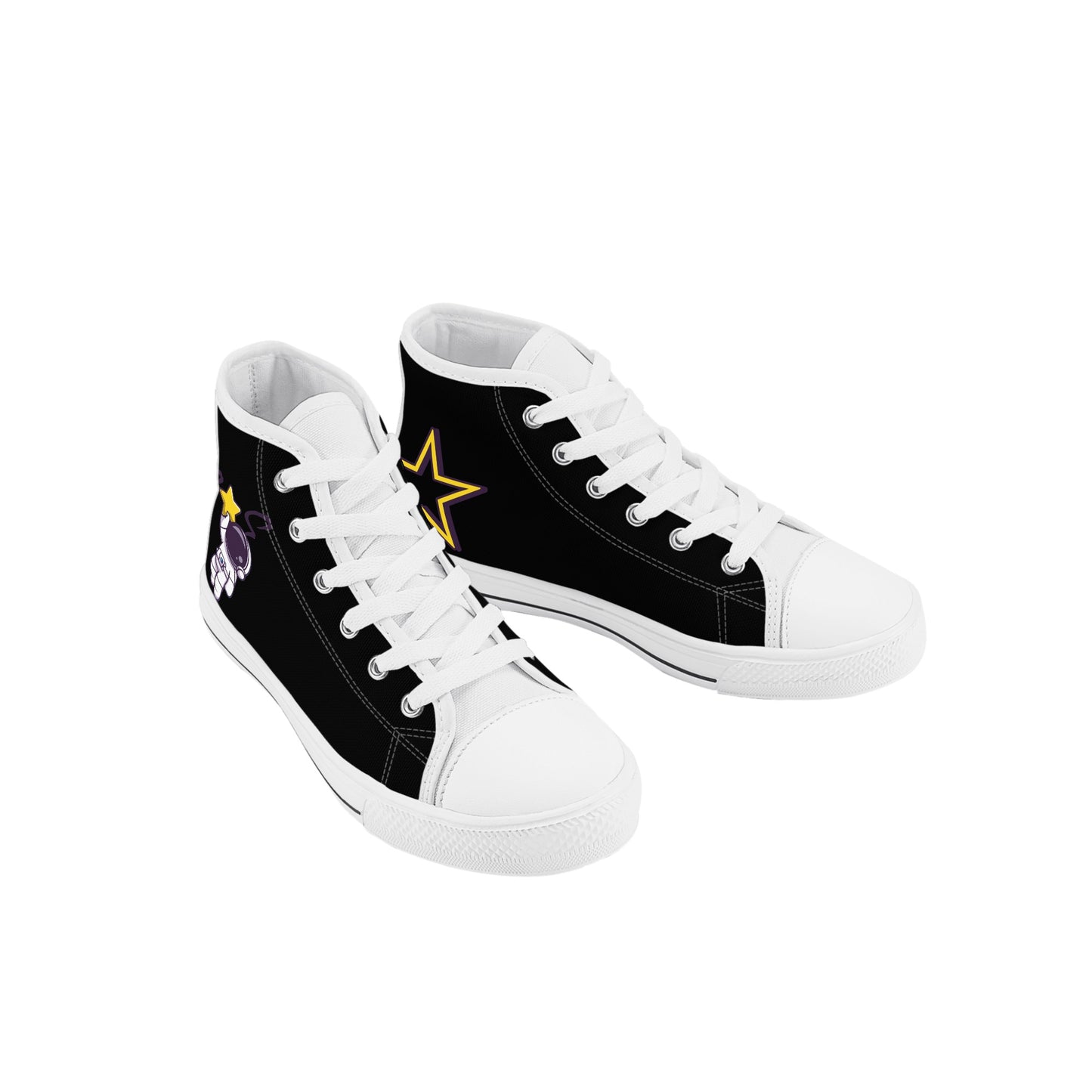 Space Man 23 Kids Black High Top Star Kicks