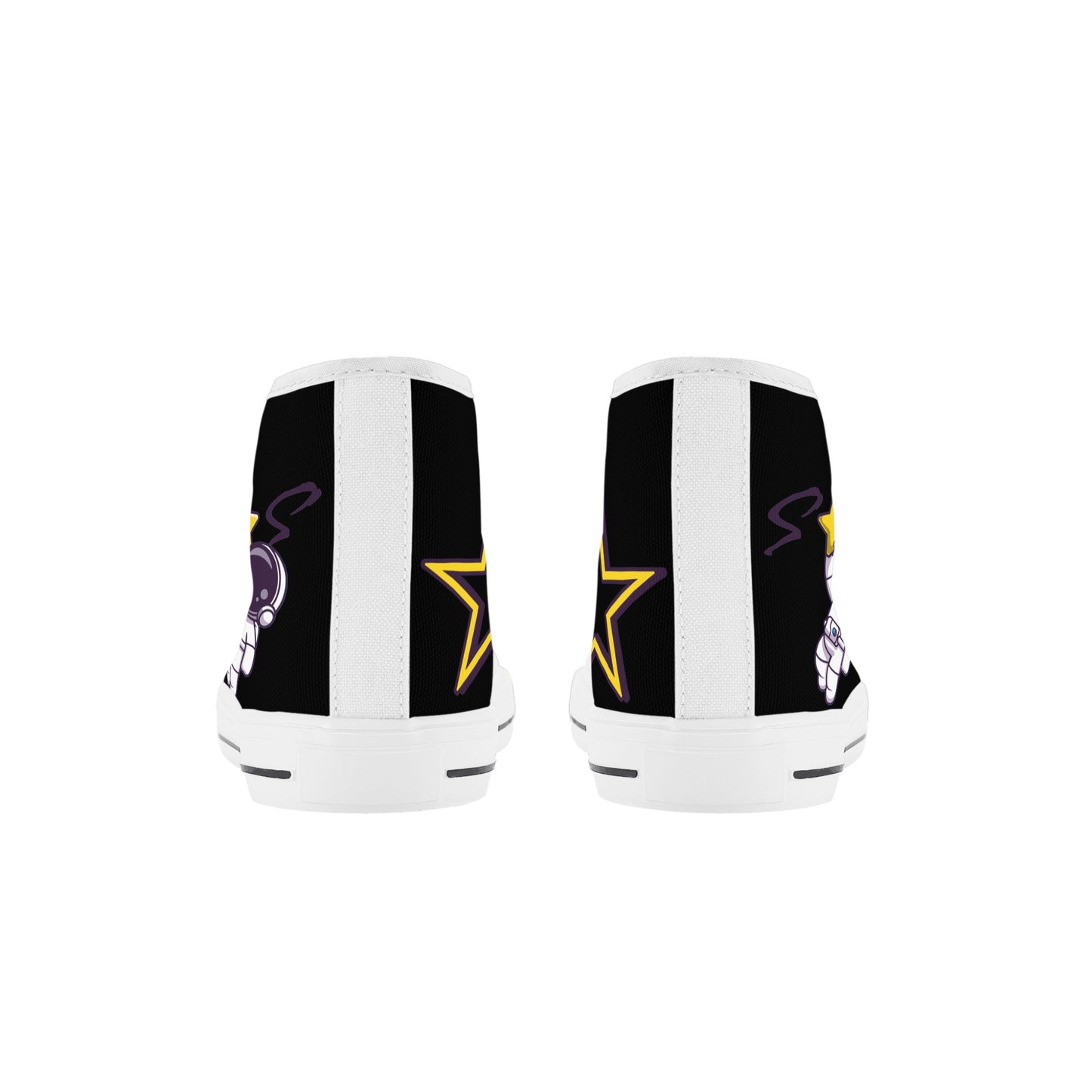 Space Man 23 Kids Black High Top Star Kicks