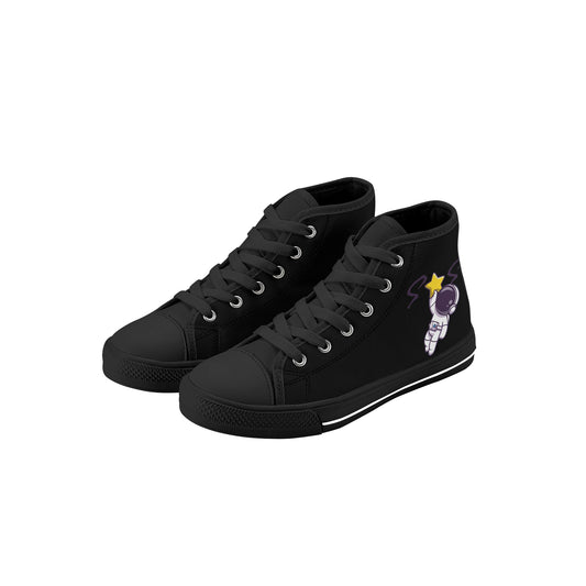 Space Man 23 Kids Black High Top Star Kicks